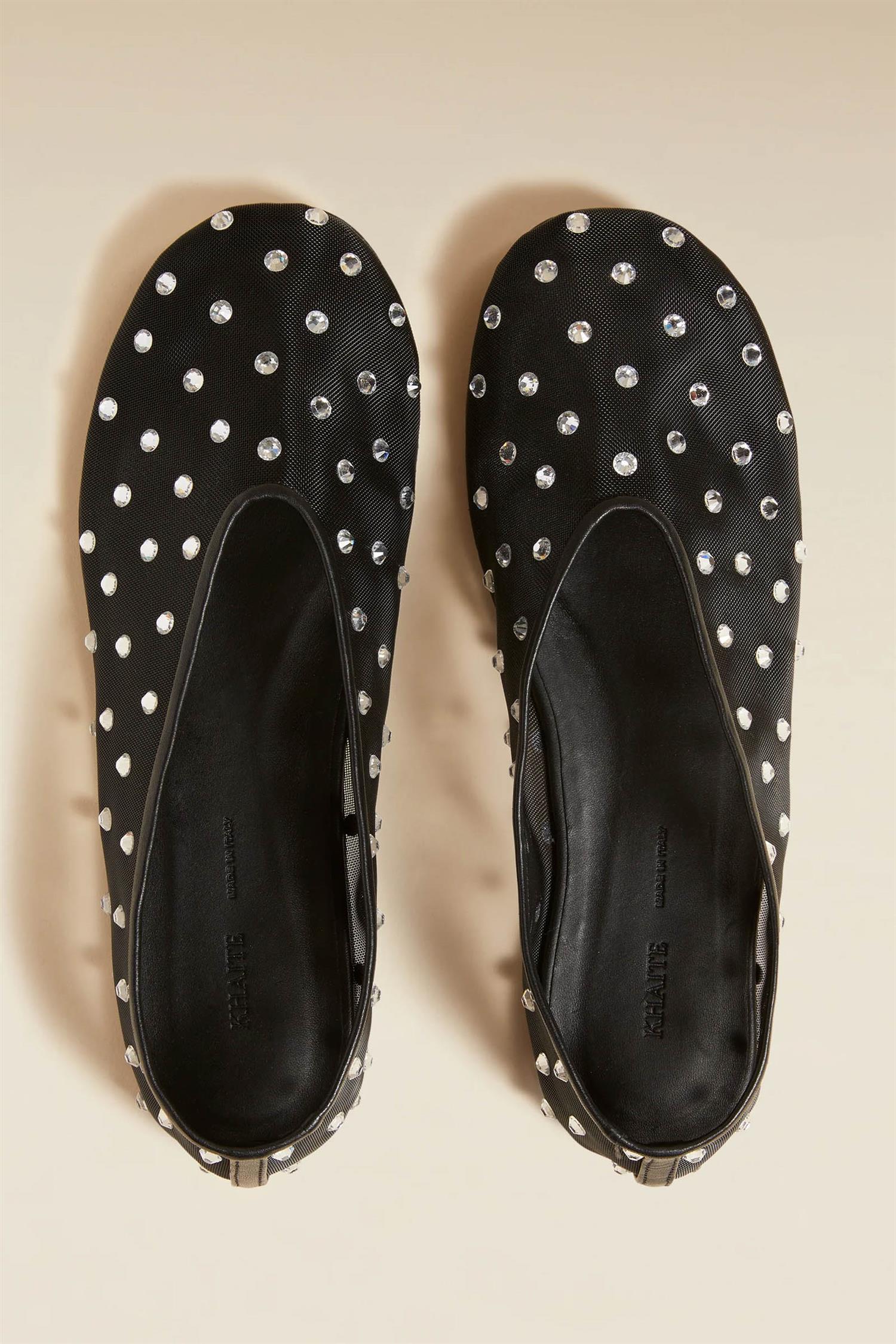 Marcy Flat Black Mesh with Crystals - Image 4