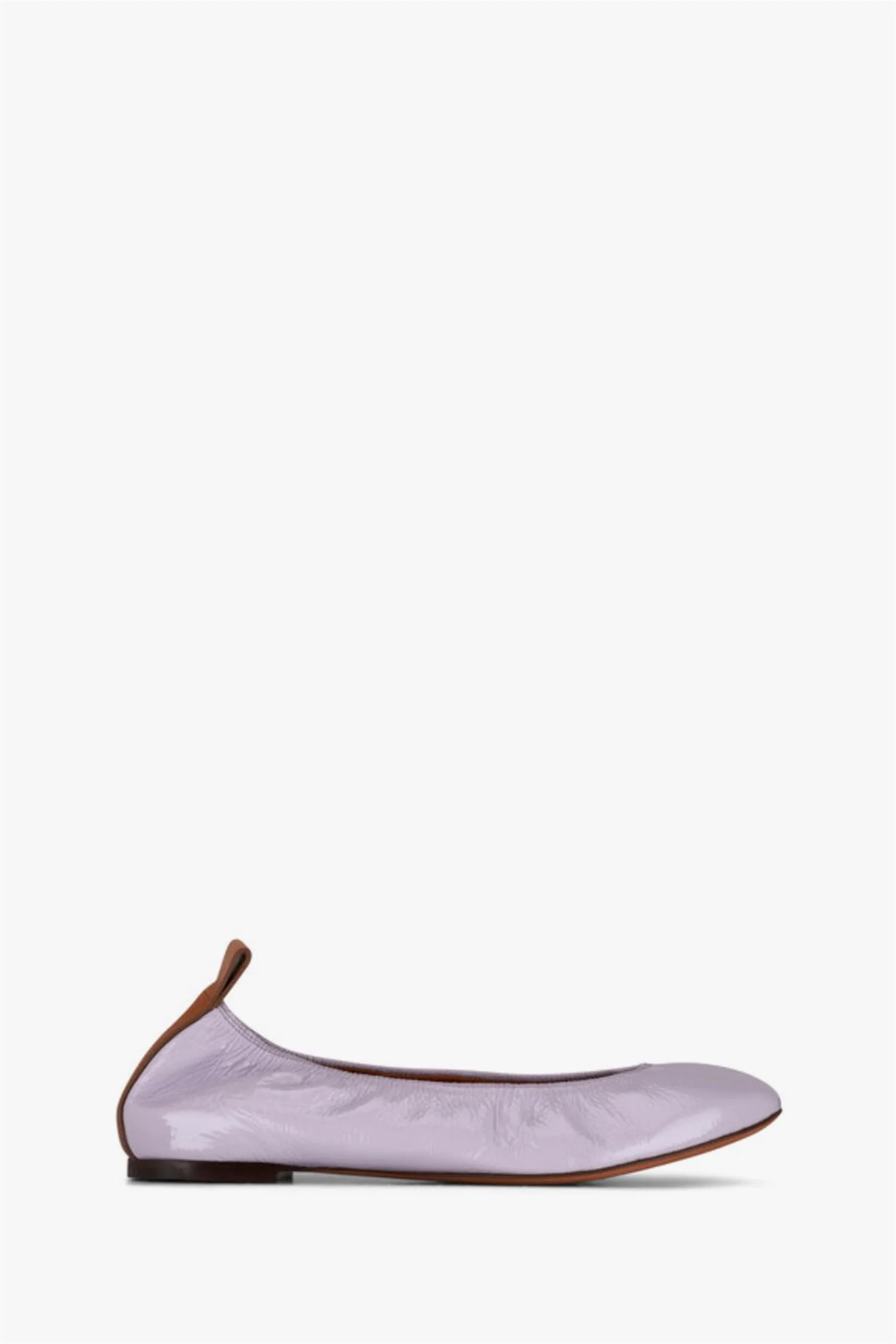 Ballerina Flat in Glossy Crinkled Leather