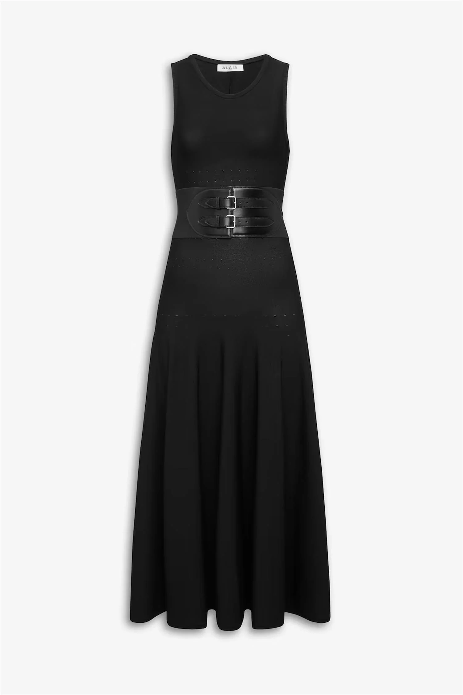 Belted Midi Dress in Mat Viscose Knit - Image 2