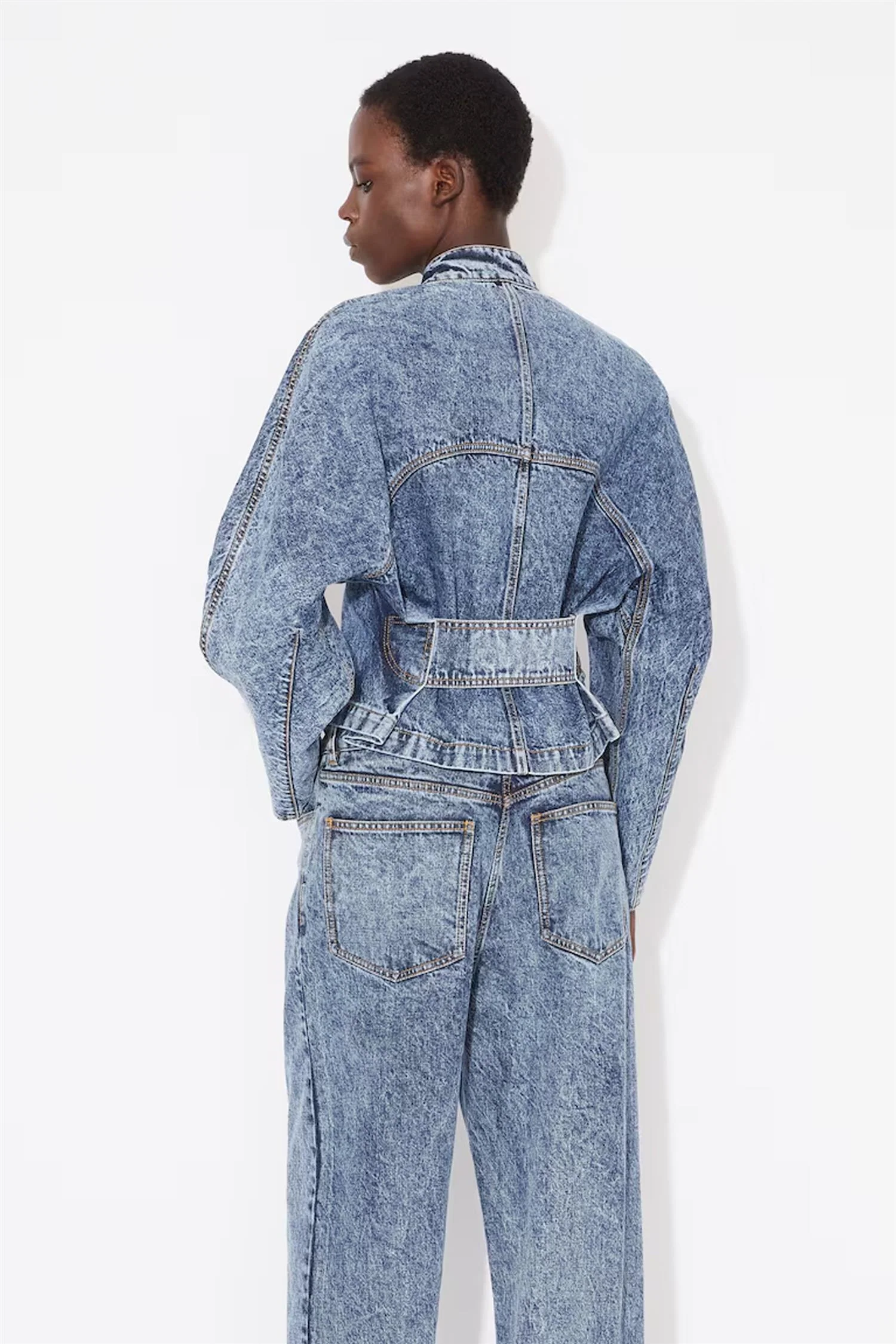 Round Racing Jacket in Snow Denim - Image 2