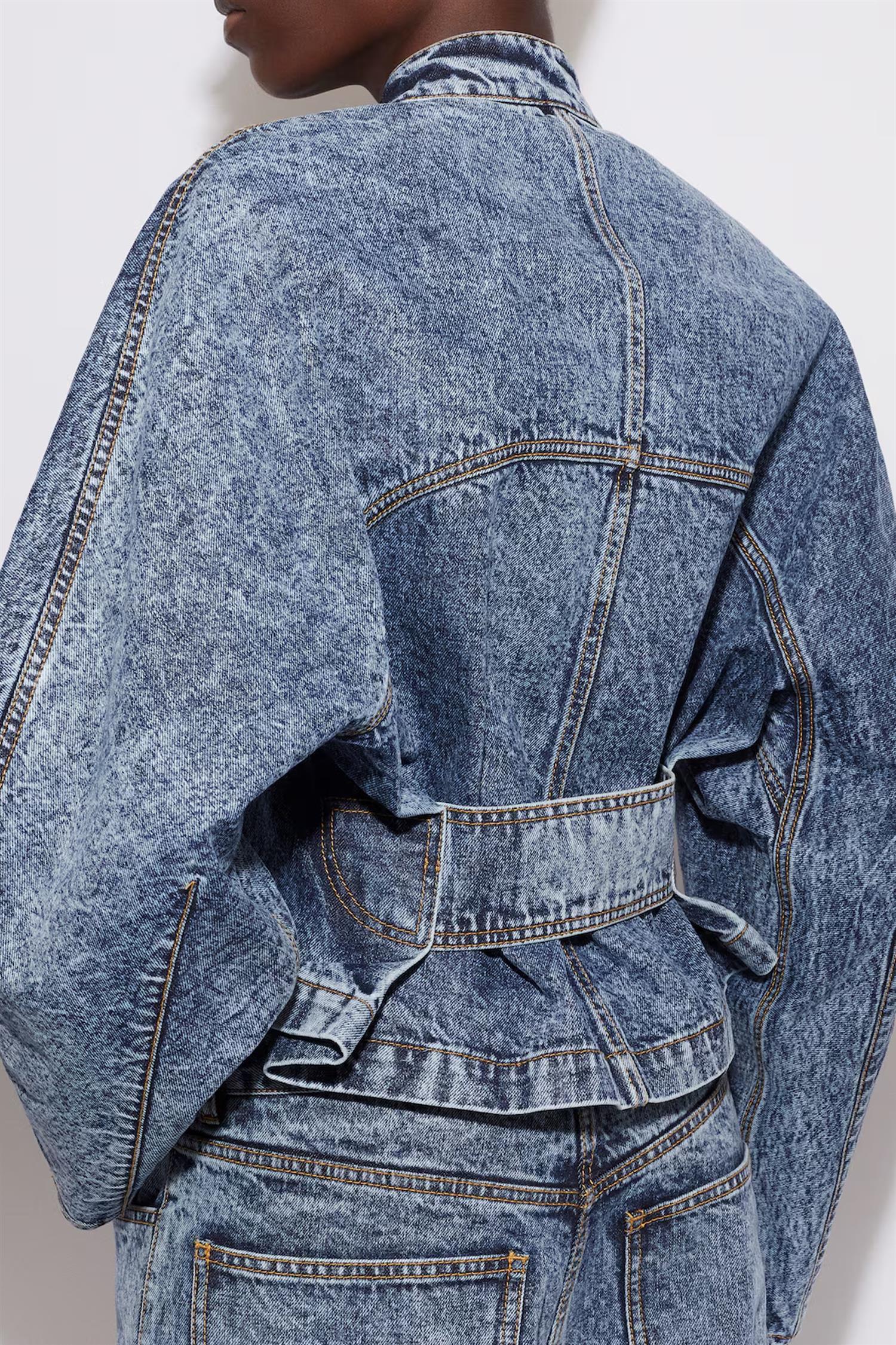 Round Racing Jacket in Snow Denim - Image 4