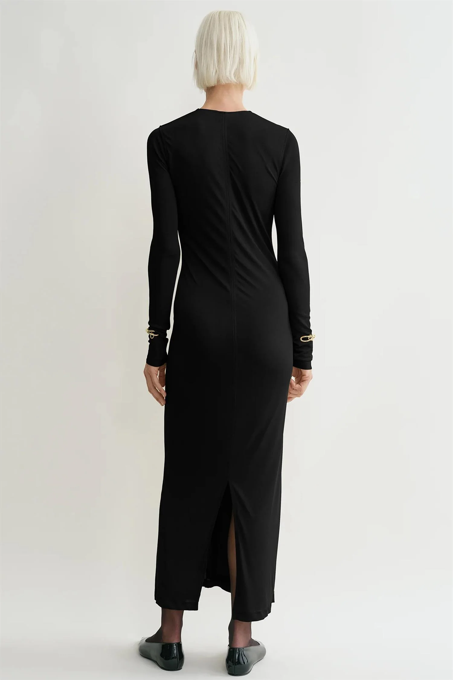 Draped V-neck Dress - Image 3