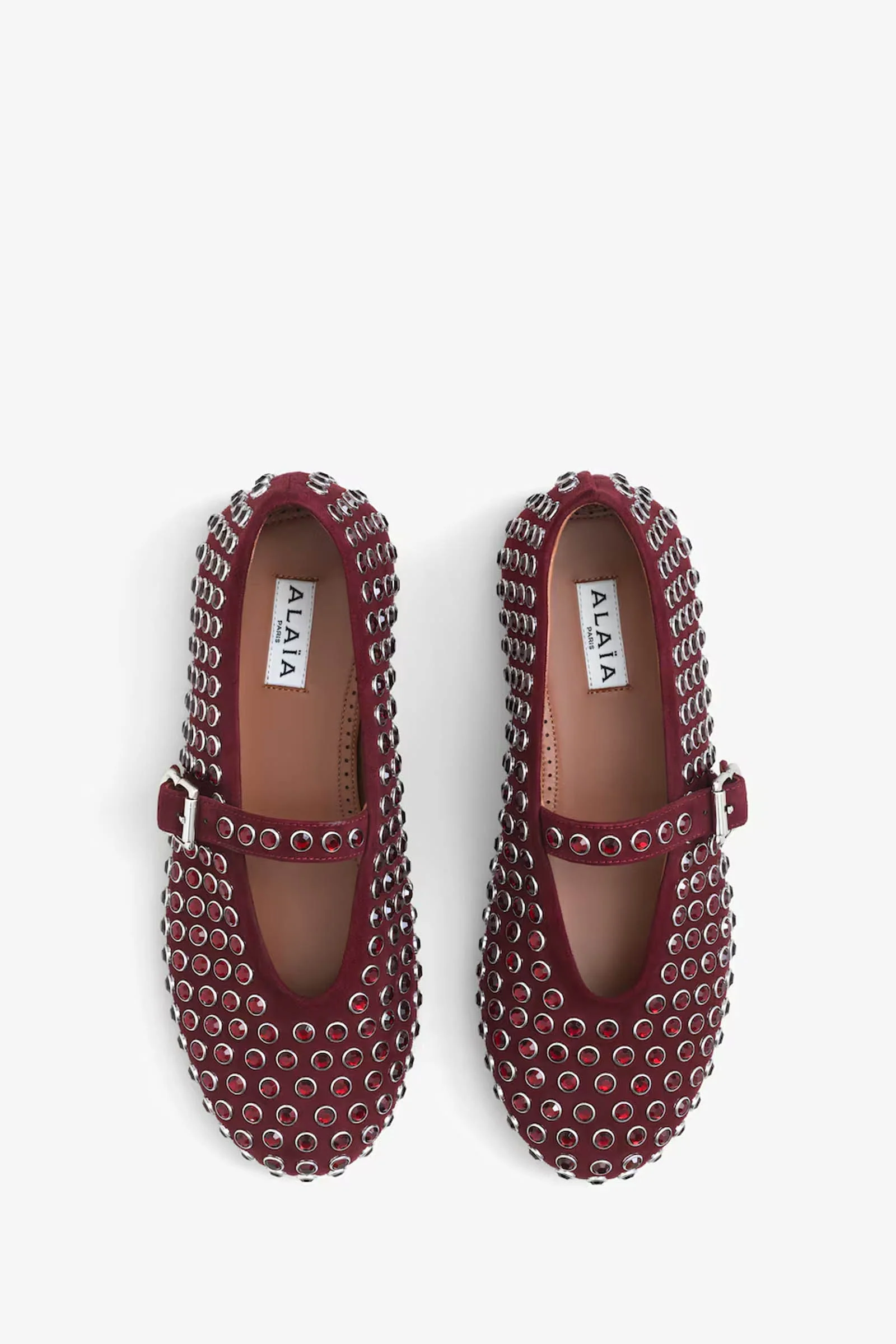 Strass suede leather ballet flats - Image 3