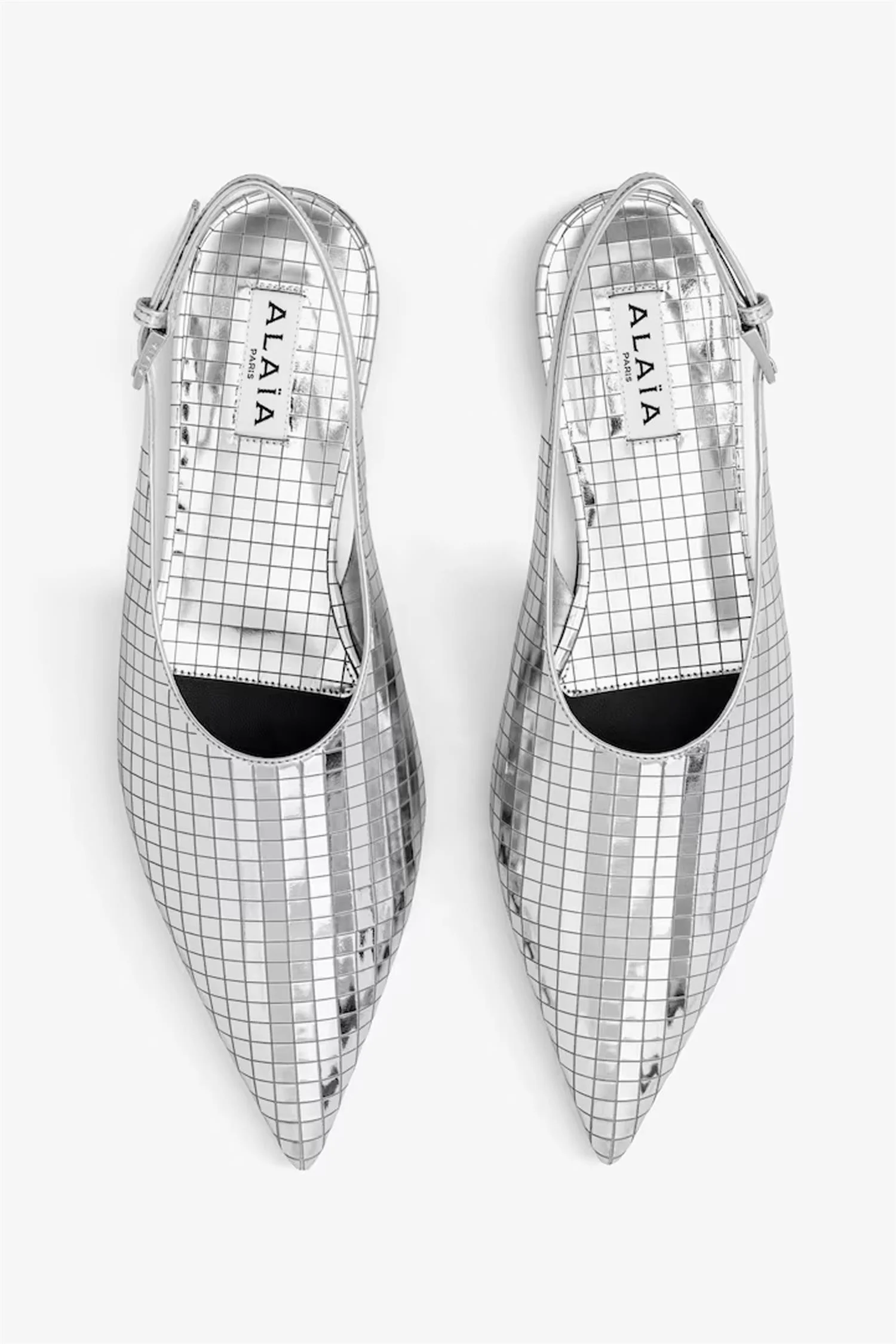 Art deco flat slingbacks in mirror - Image 3