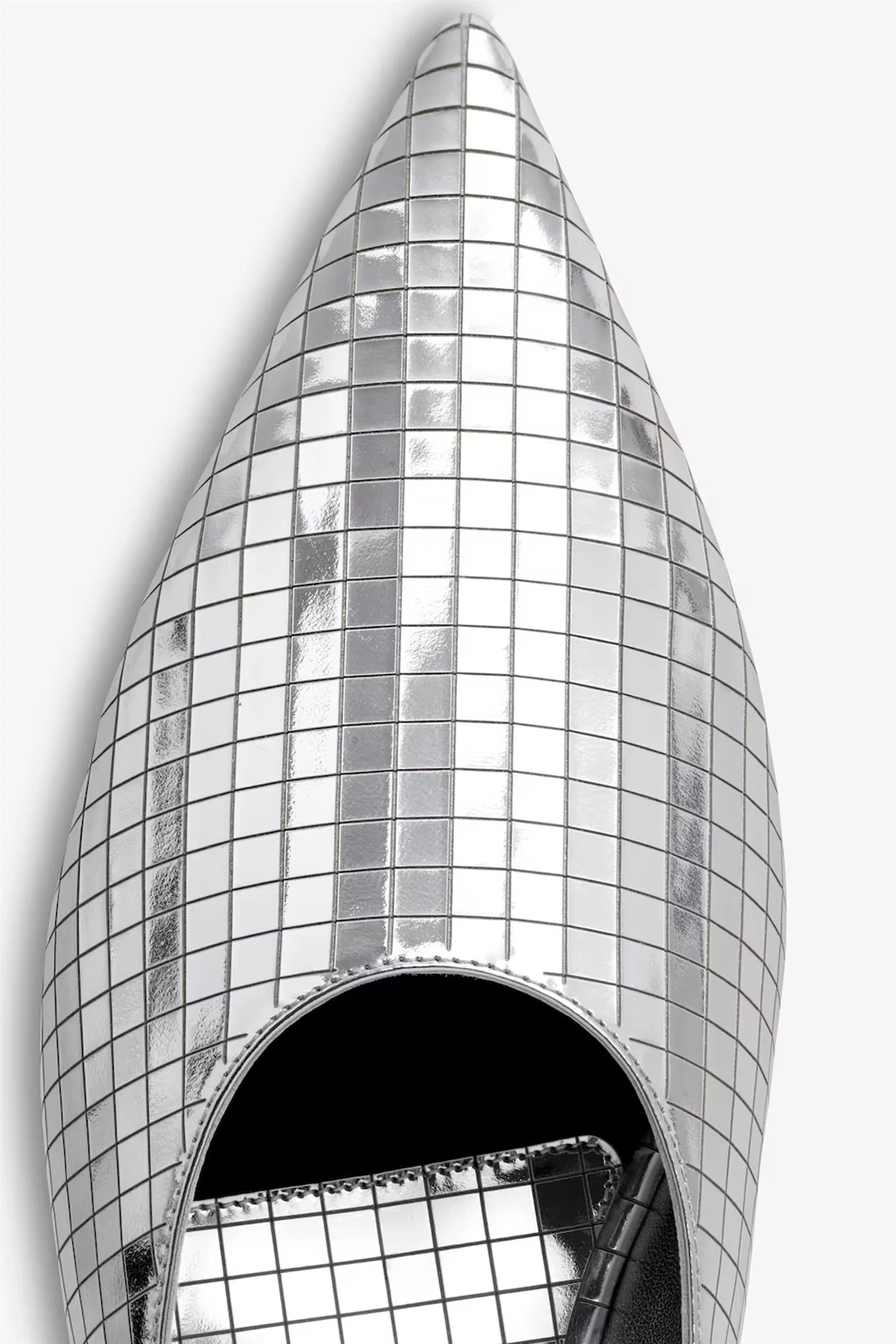 Art deco flat slingbacks in mirror - Image 4