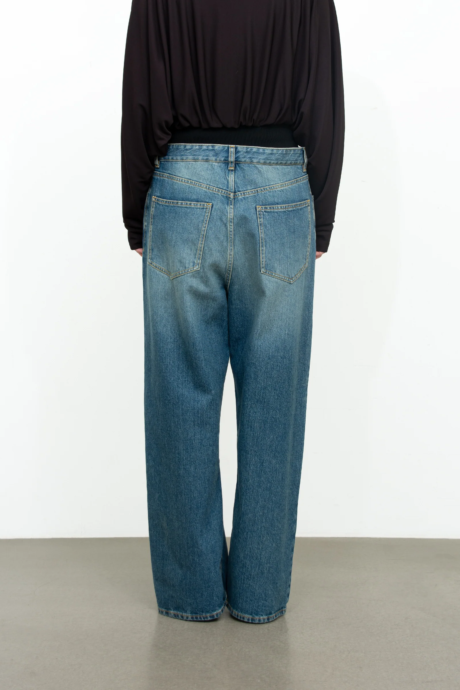 Knit band pants stone washed - Image 5