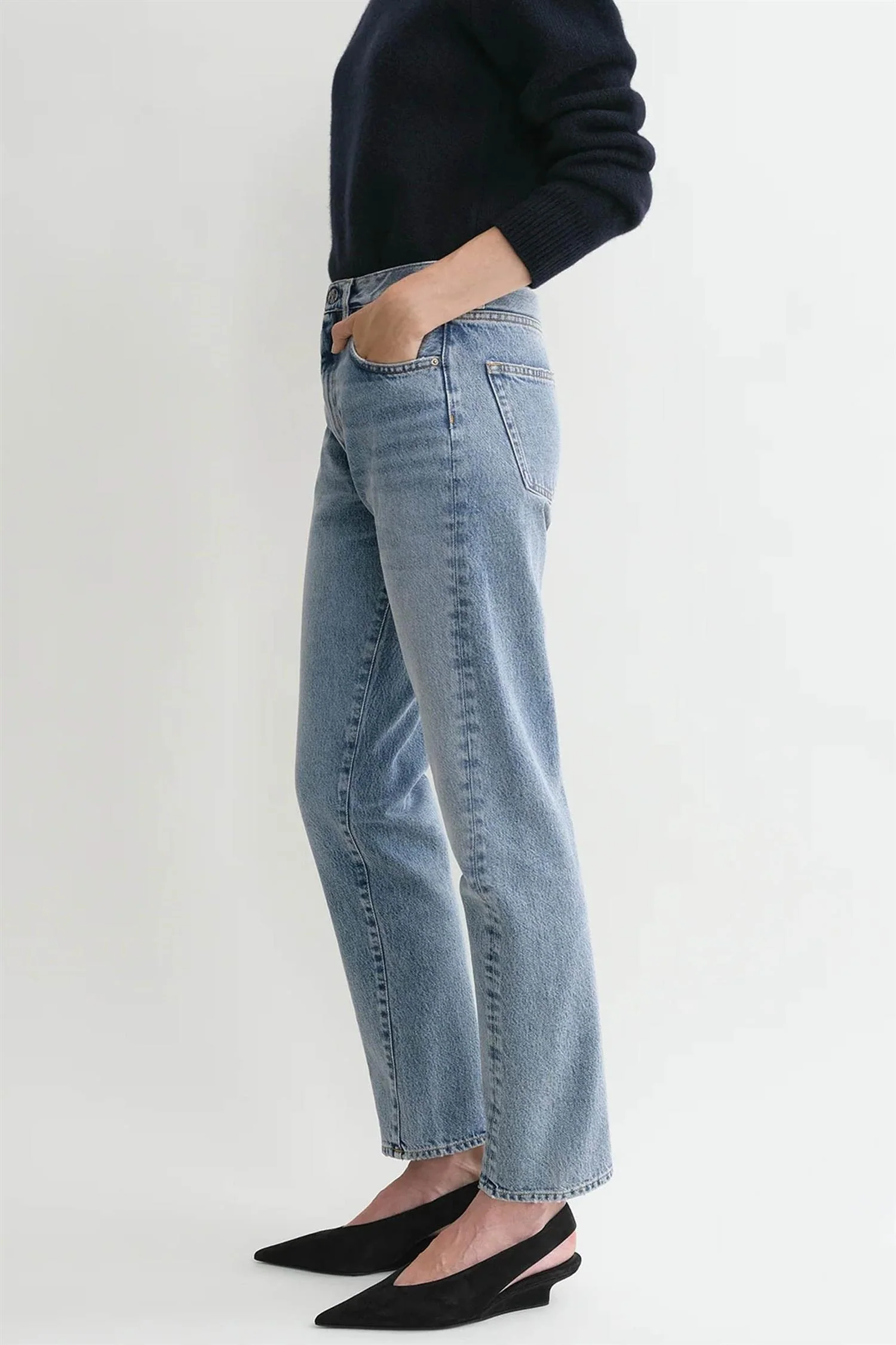 Twisted seam denim worn blue - Image 3
