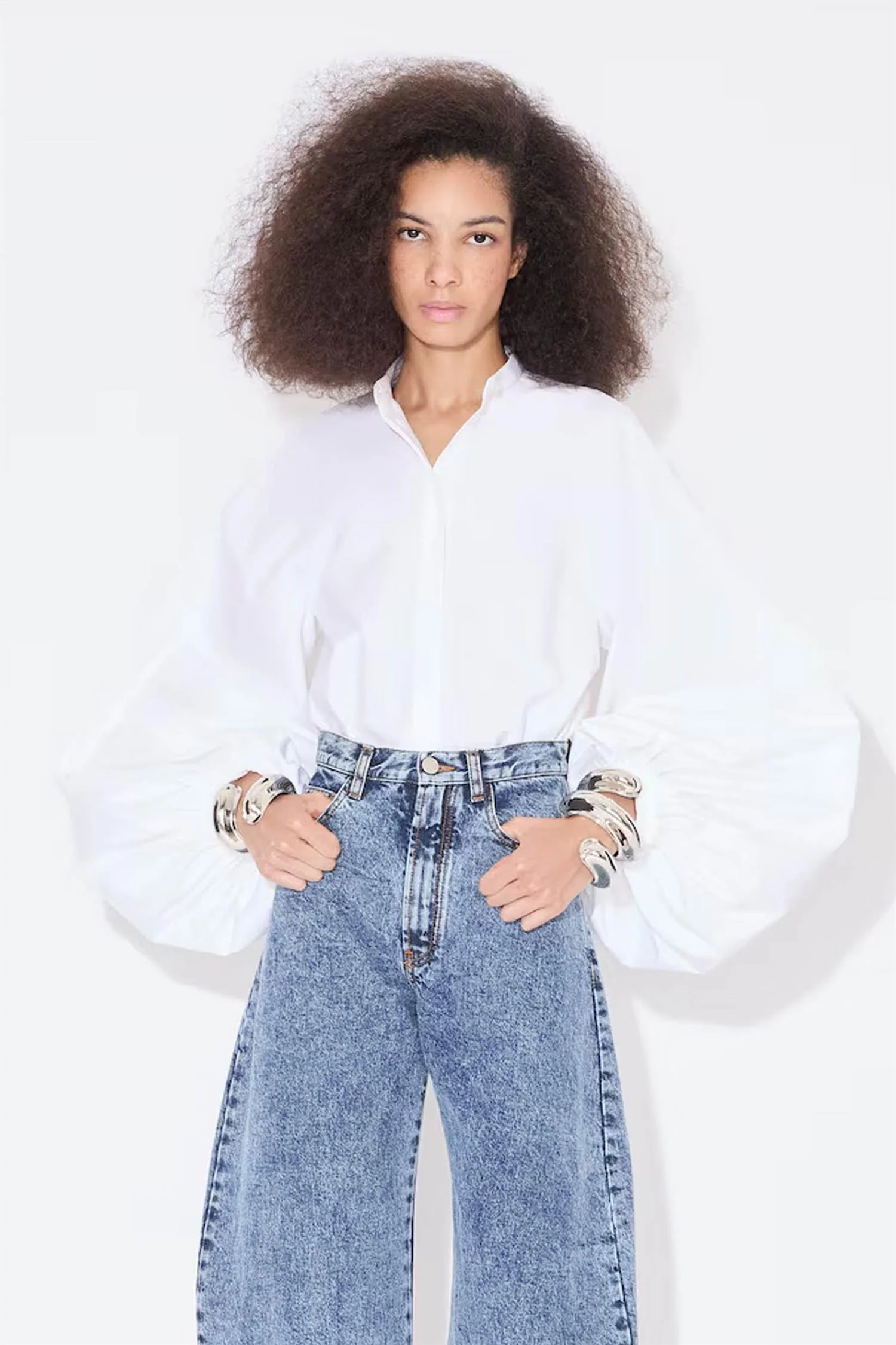 Poplin ballon shirt