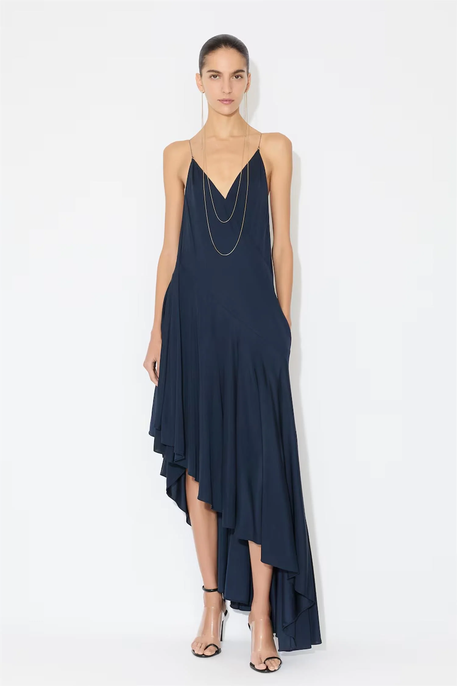 Matte Jersey Asymmetrical Slip Dress