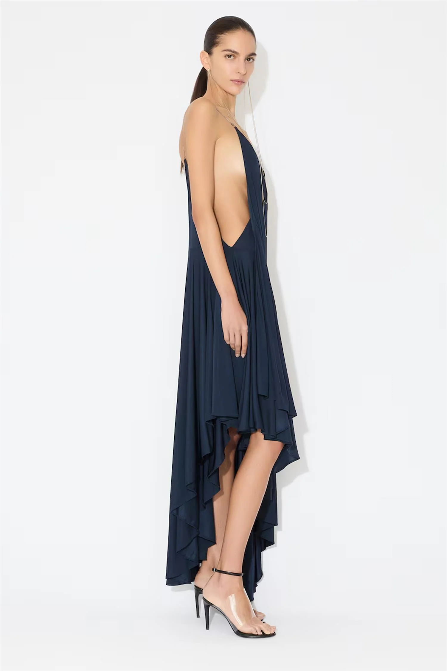 Matte Jersey Asymmetrical Slip Dress - Image 2