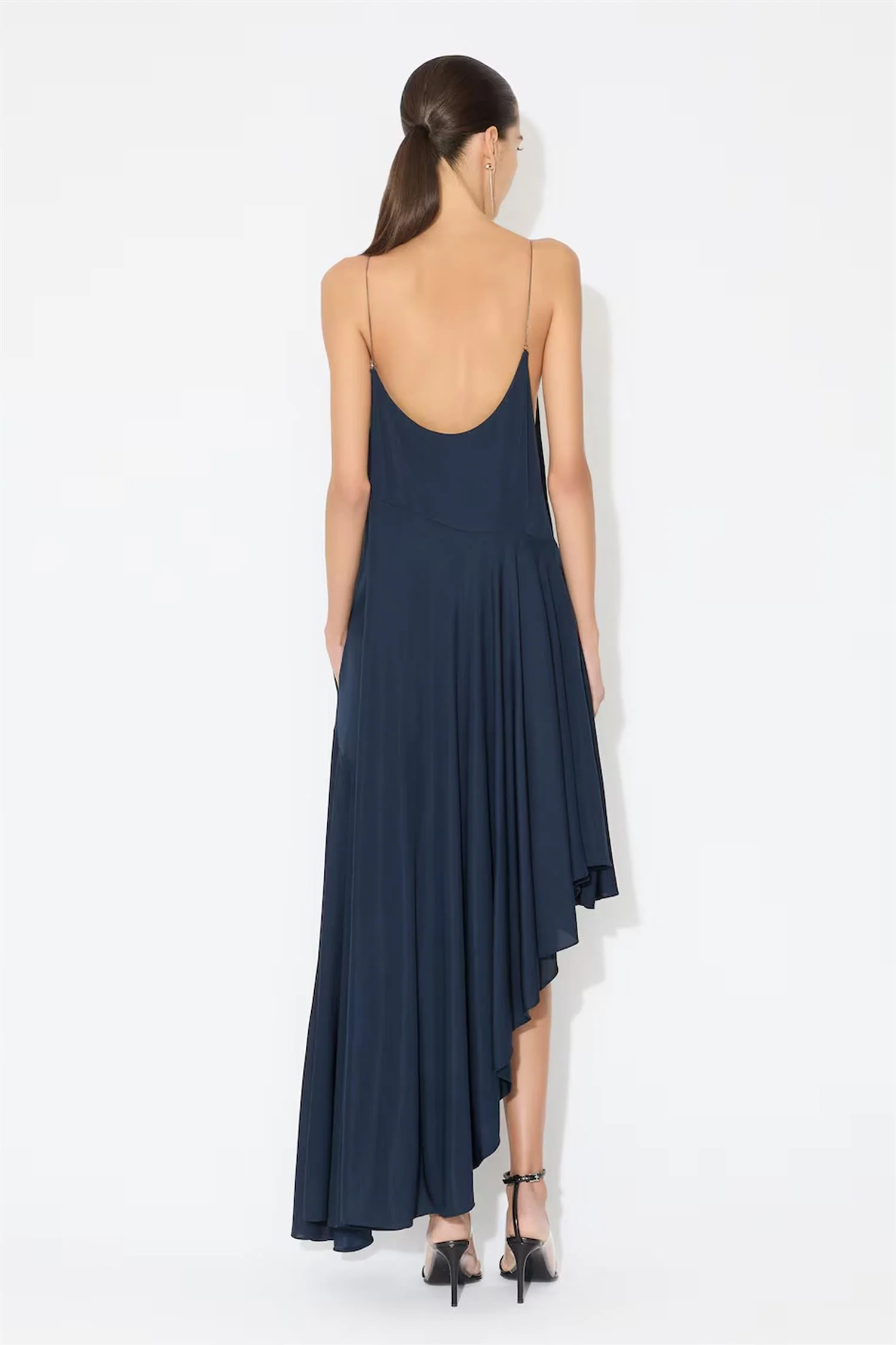 Matte Jersey Asymmetrical Slip Dress - Image 3