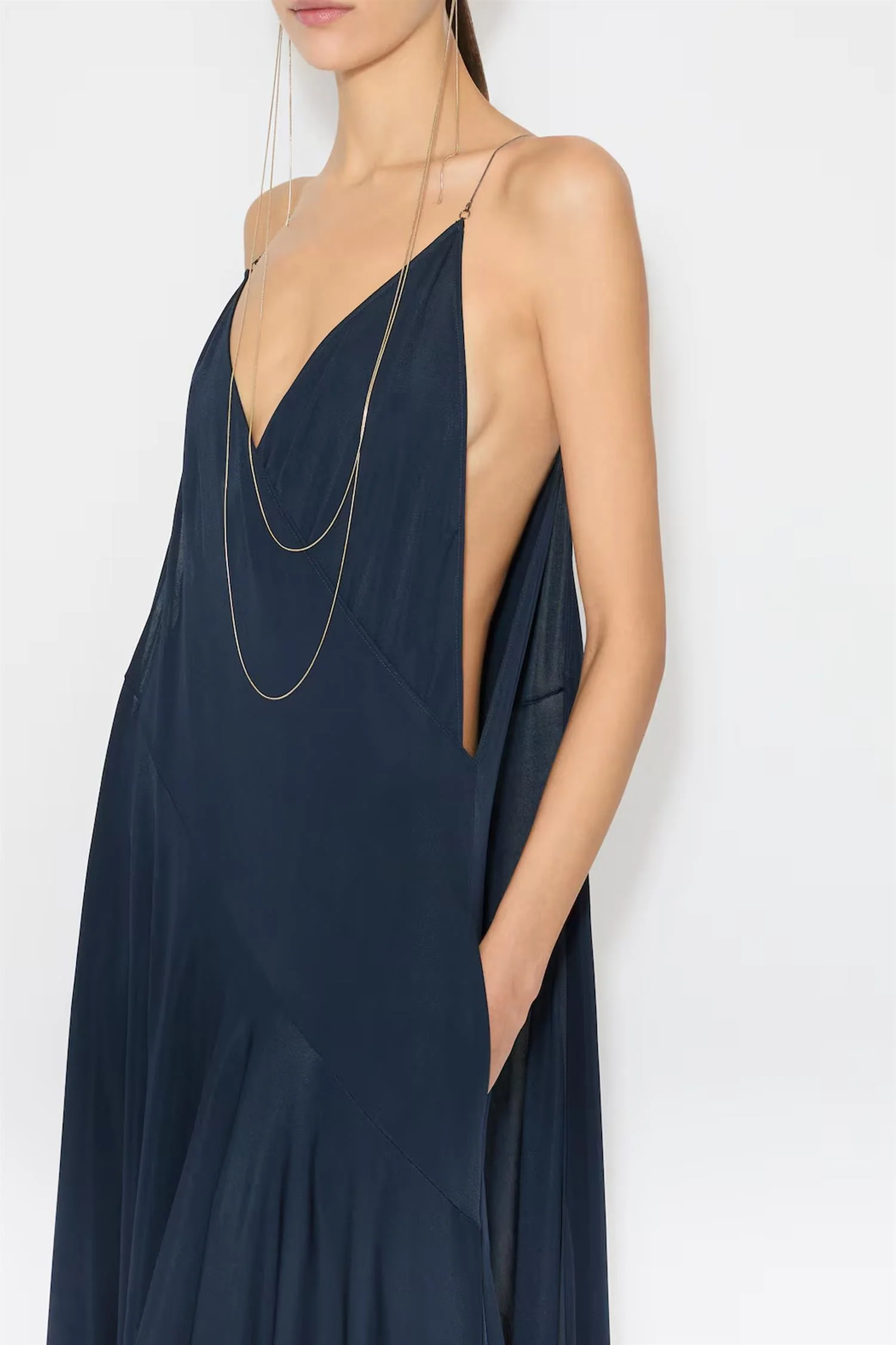 Matte Jersey Asymmetrical Slip Dress - Image 4