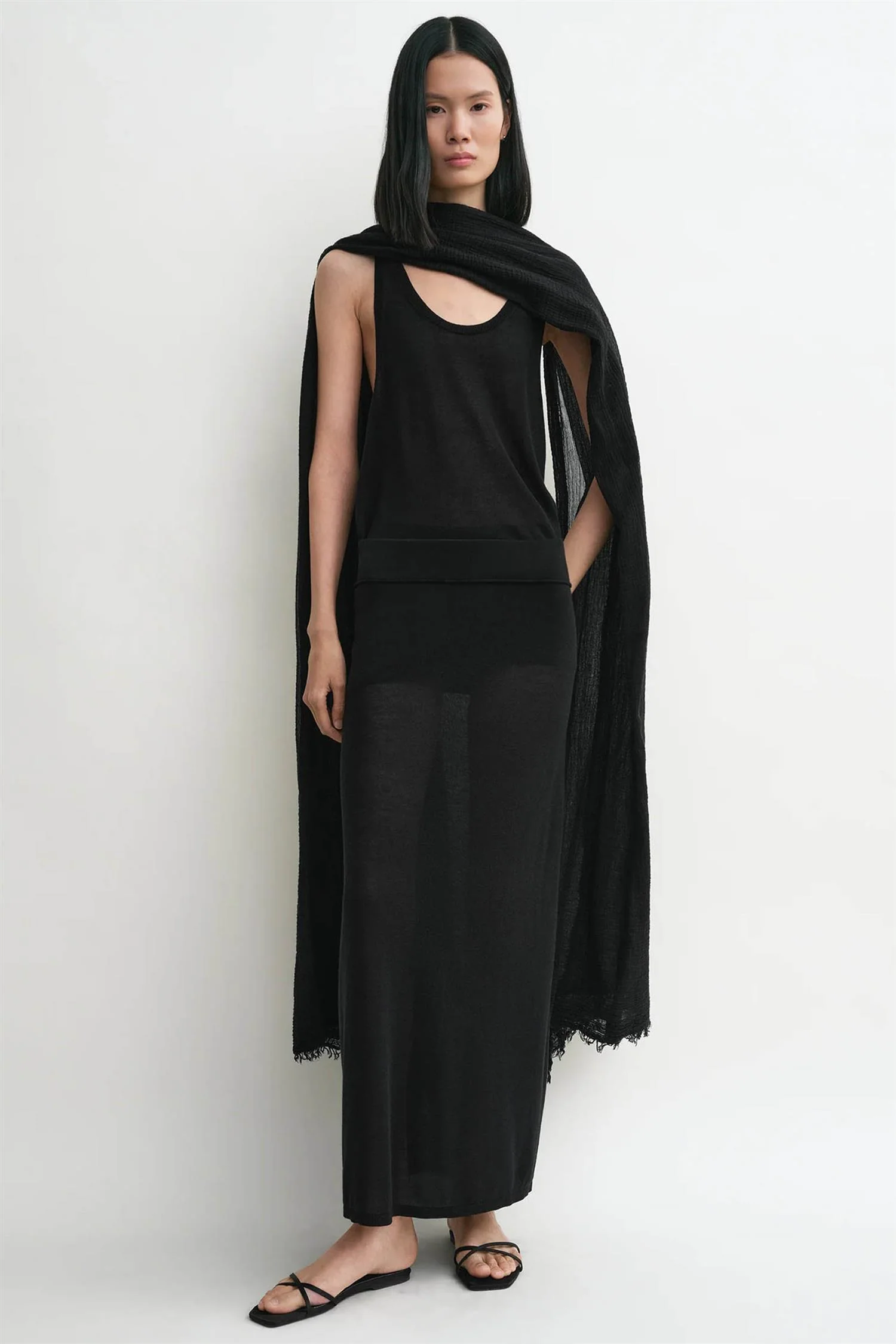 Long knit skirt