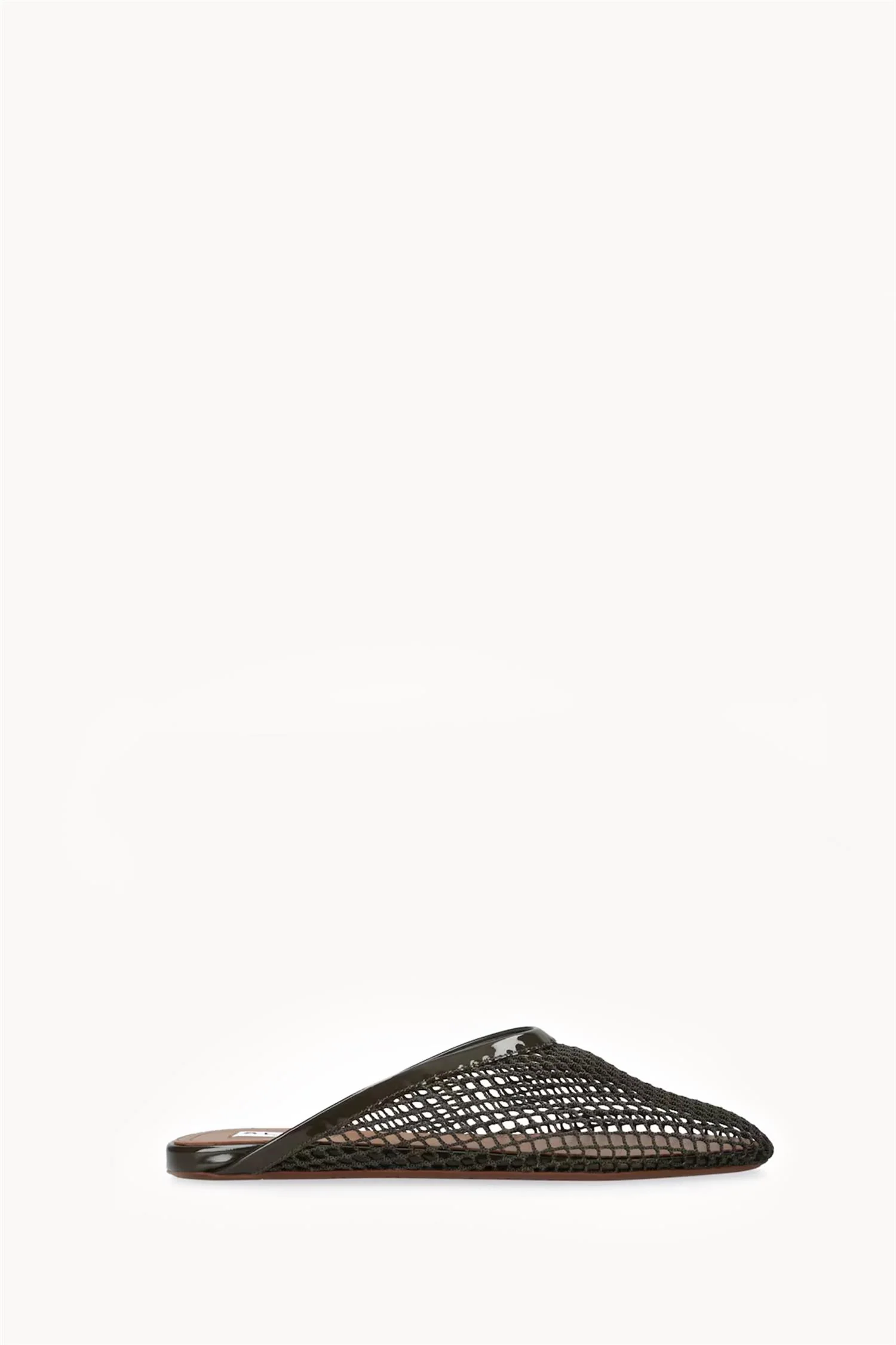 Flat mules in fishnet