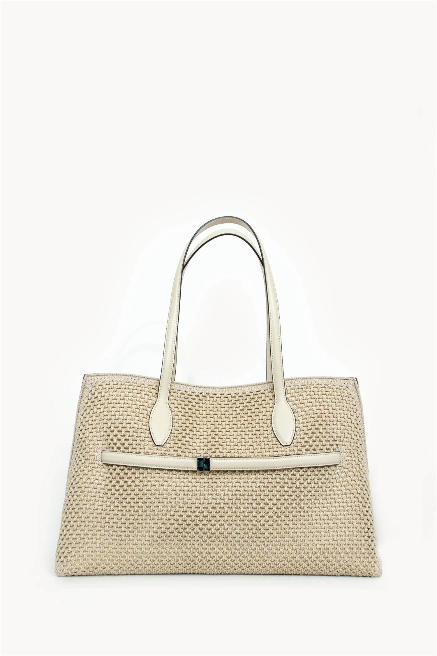 Crochet lounge tote pearl