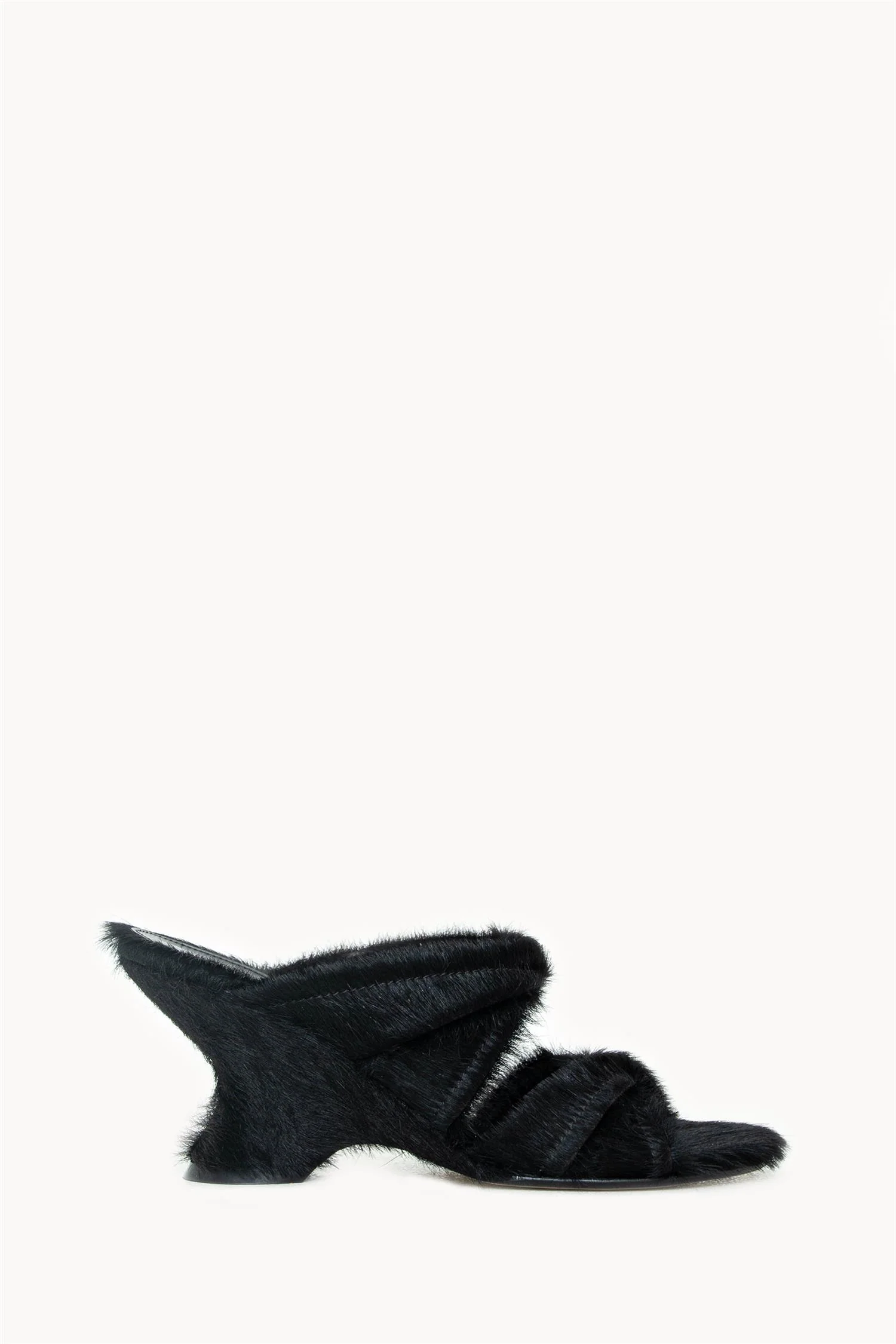 Calf hair sandals