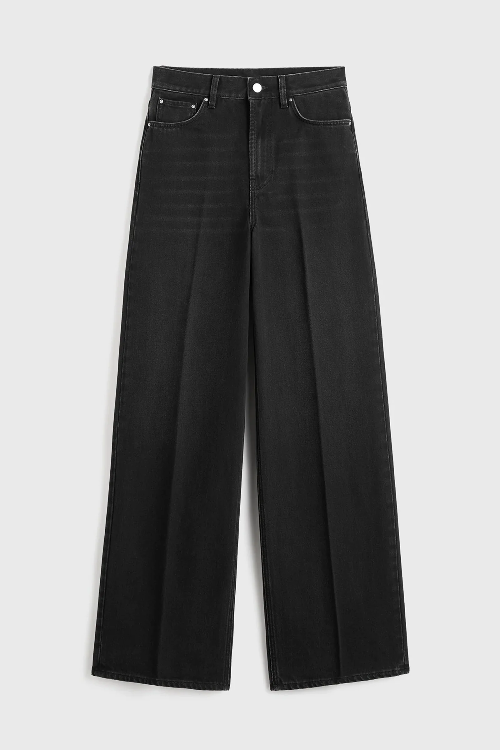 Wide leg denim faded black