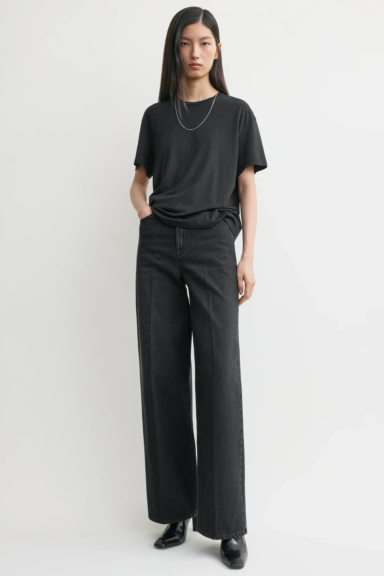 Wide leg denim faded black - Image 2