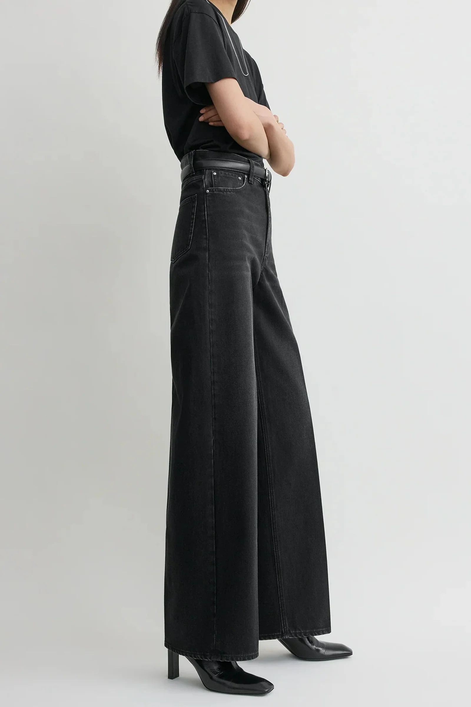Wide leg denim faded black - Image 3