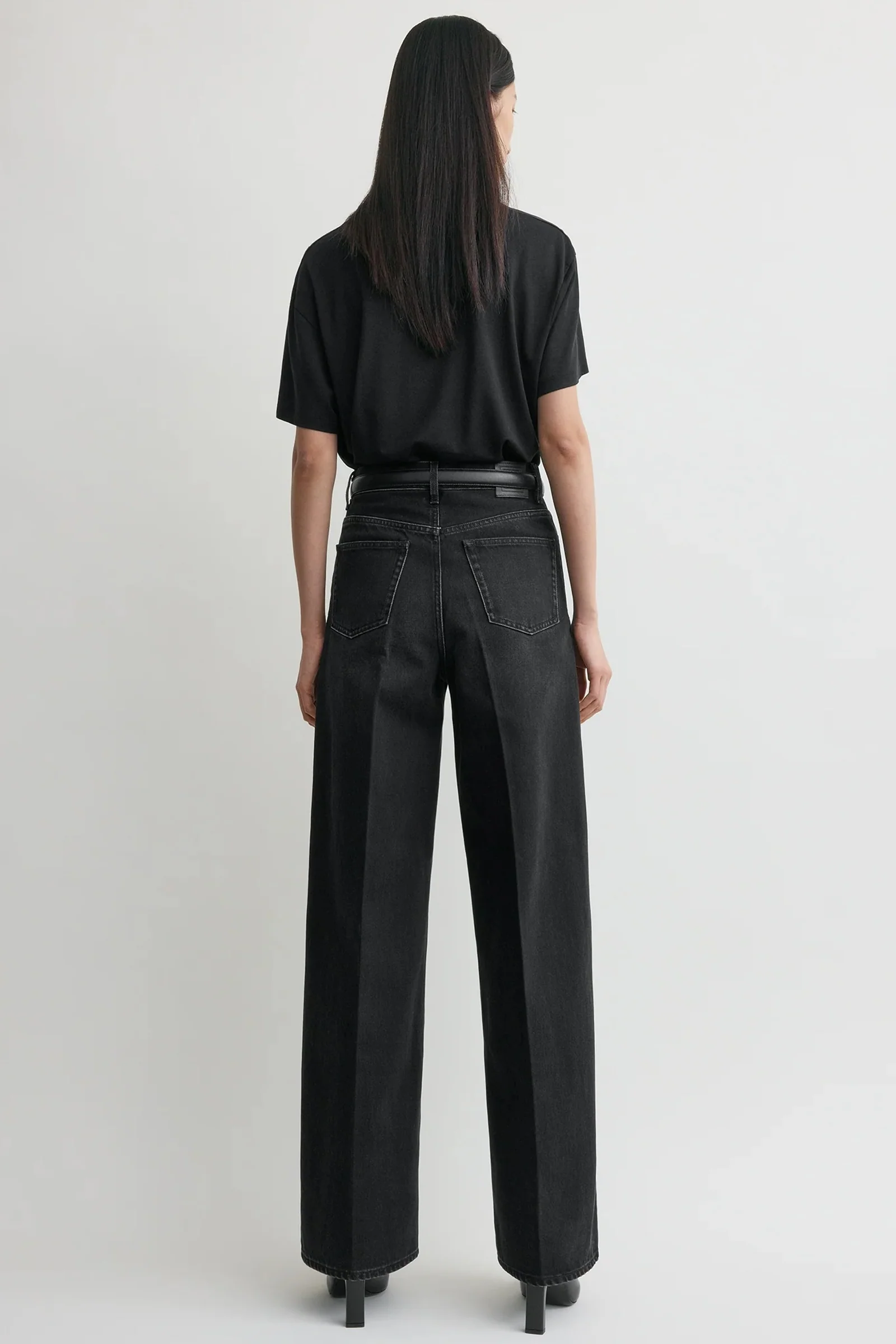 Wide leg denim faded black - Image 4