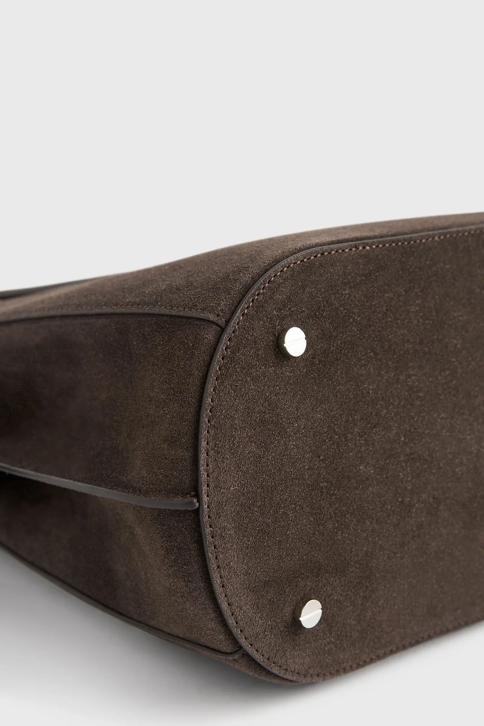 Belted suede bucket bag - Image 6