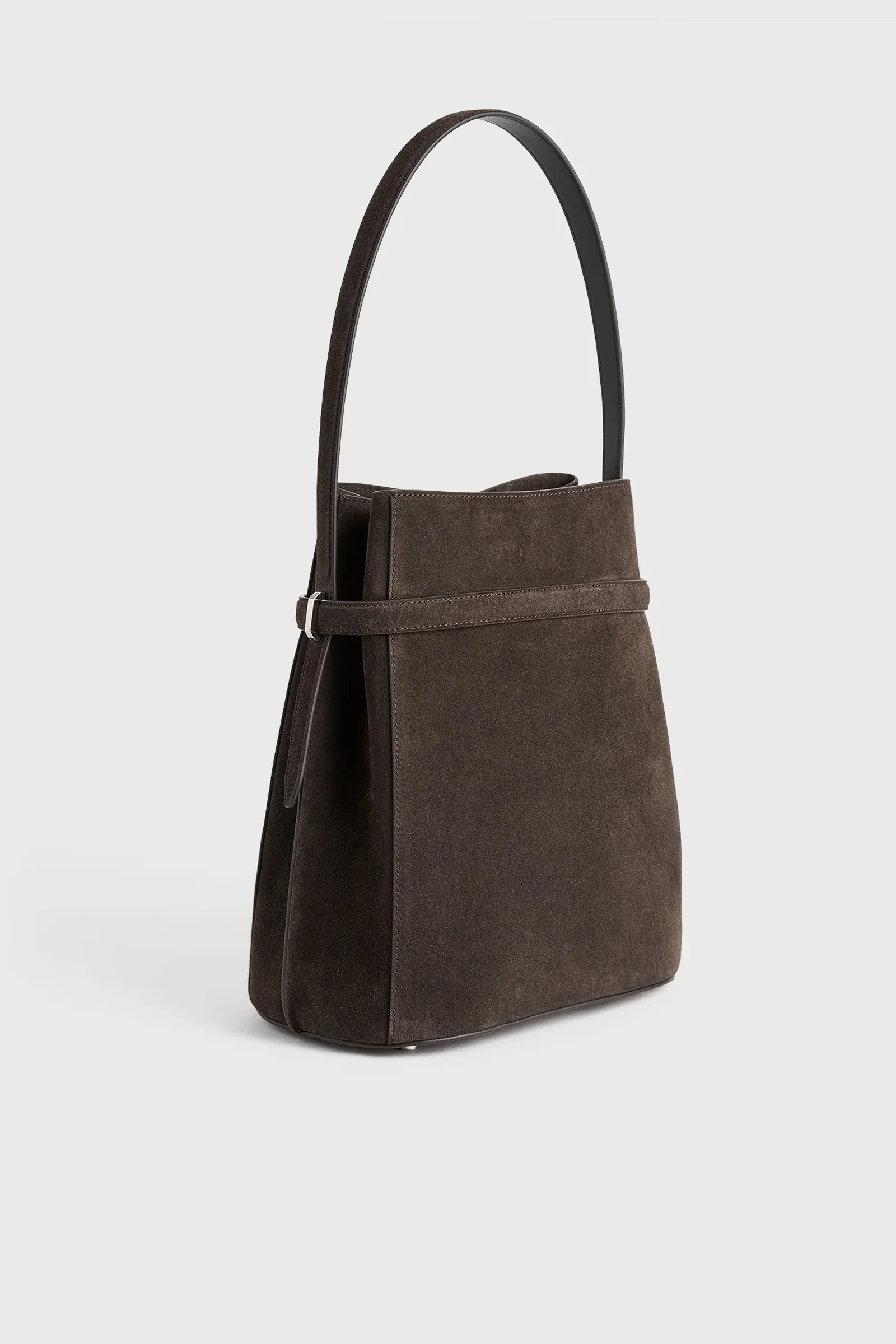 Belted suede bucket bag - Image 7