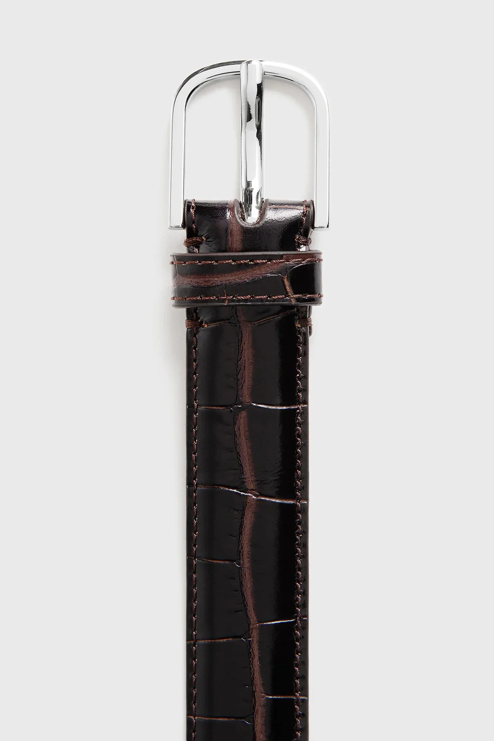 Slim croco-embossed belt - Image 3