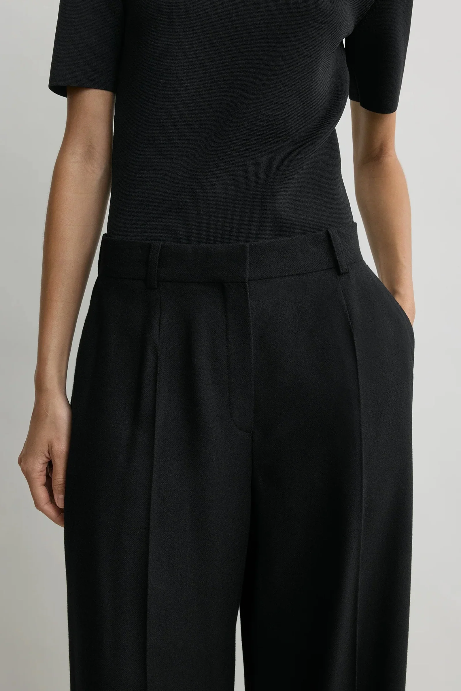 Wide flannel trousers - Image 5