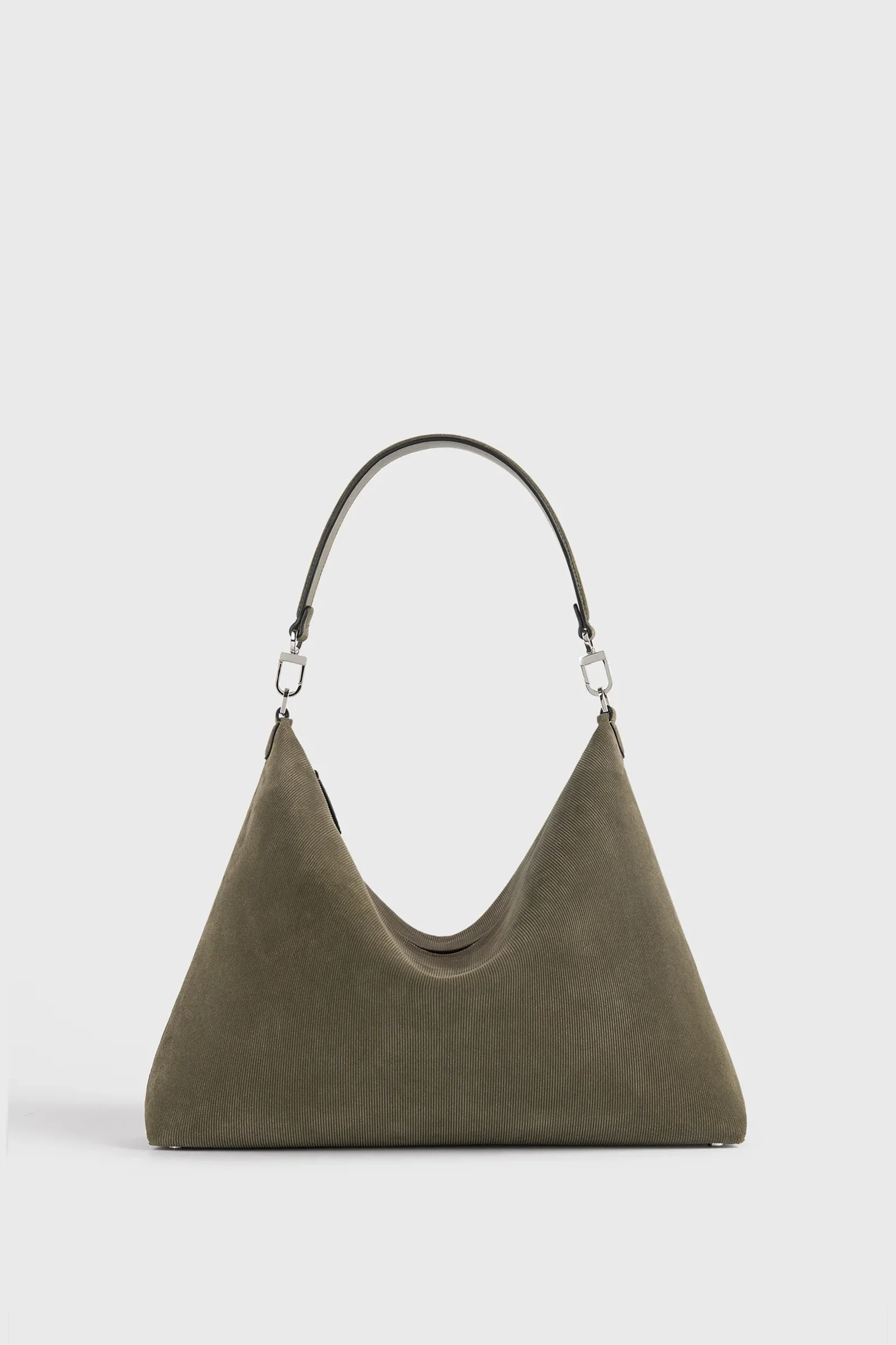 Medium Bevel cord-suede bag