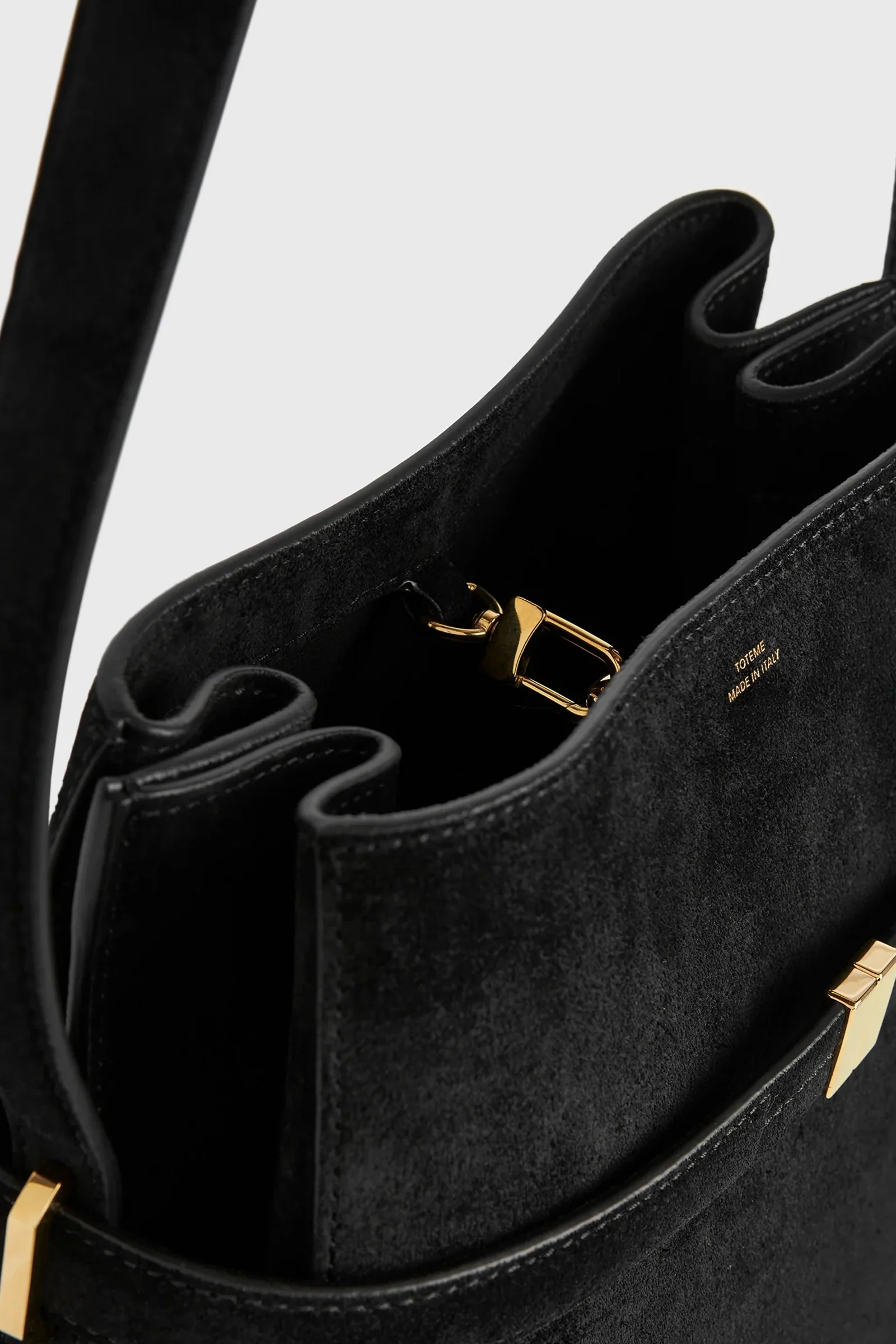 Belted suede bucket bag - Image 5