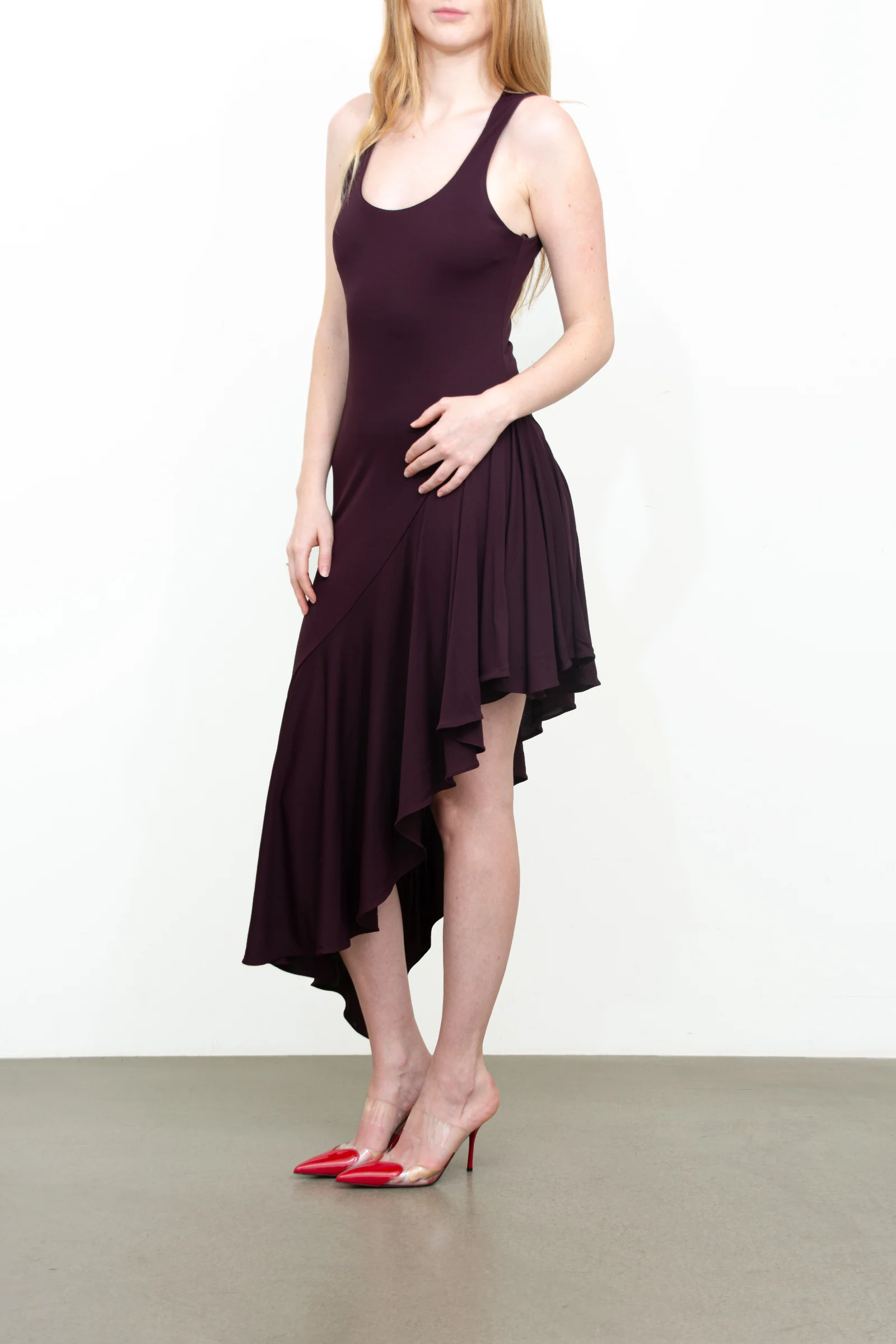 Asymmetric fluid jersey dress - Image 3