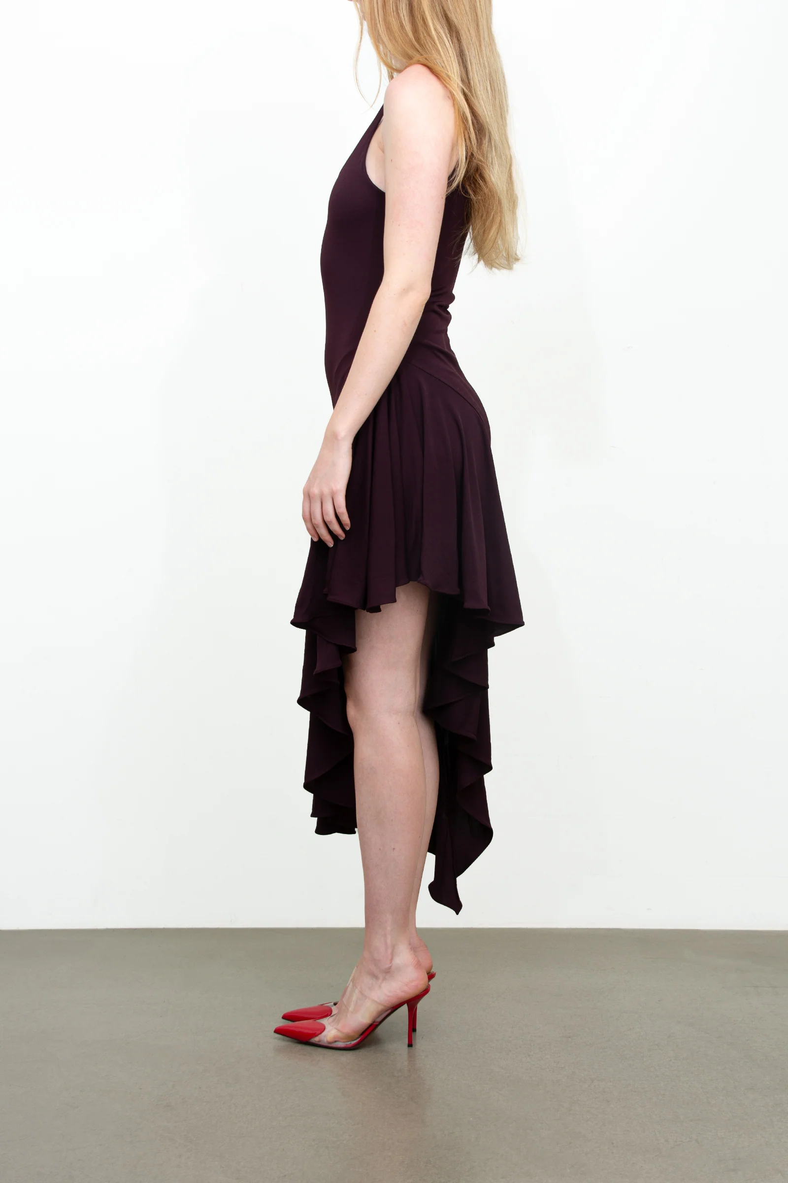 Asymmetric fluid jersey dress - Image 4