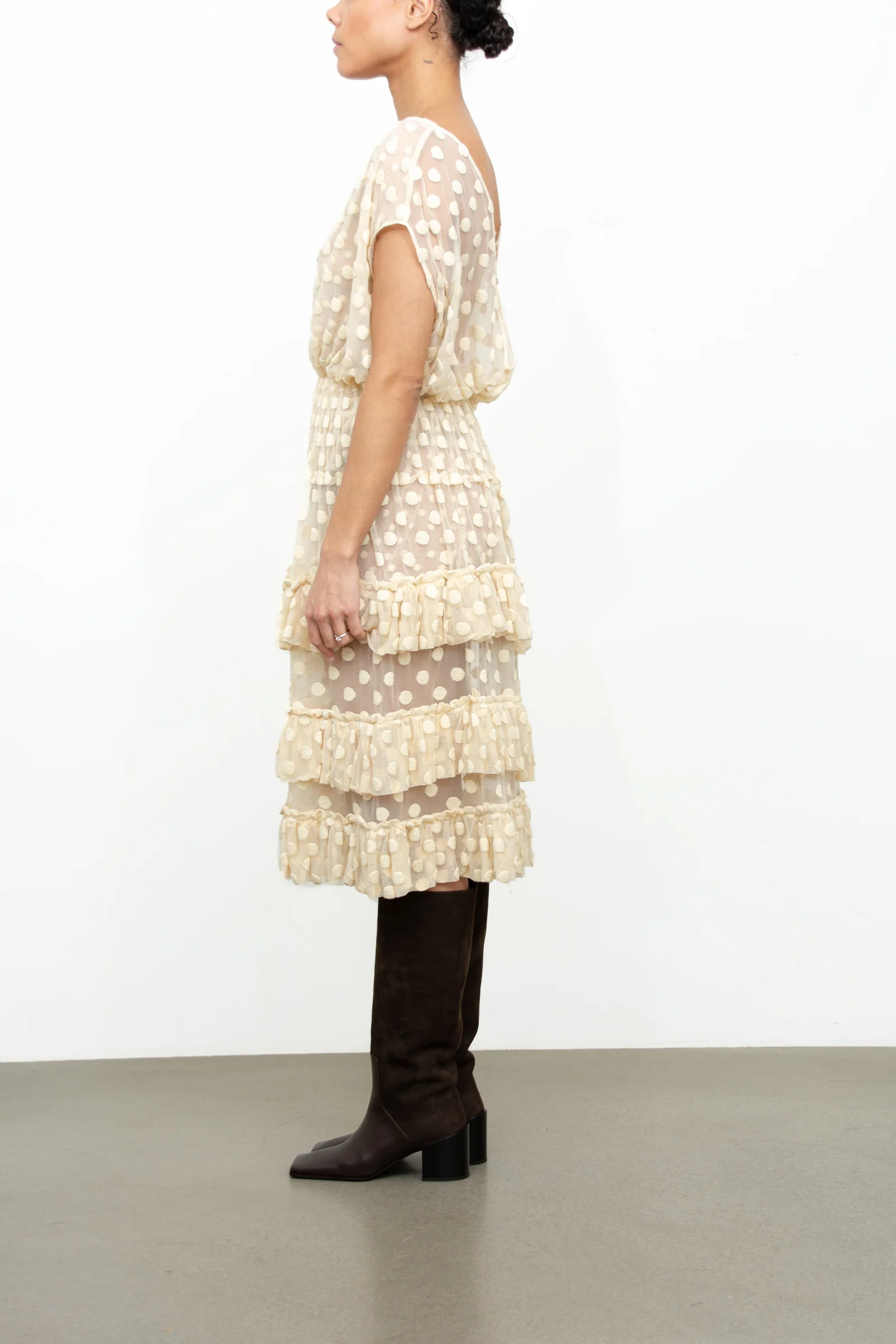 Polka Dot Mesh Dress - Image 3