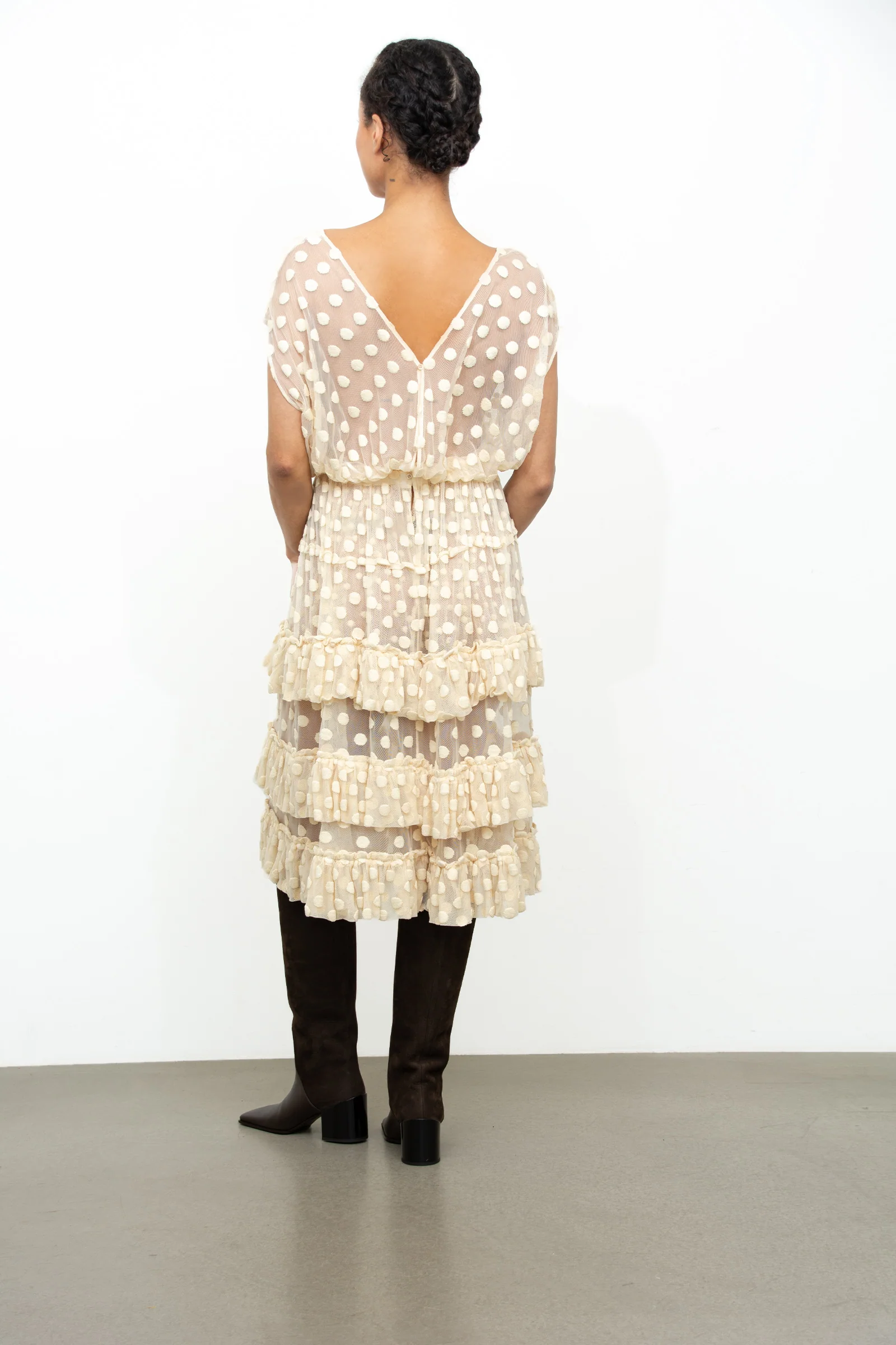 Polka Dot Mesh Dress - Image 4