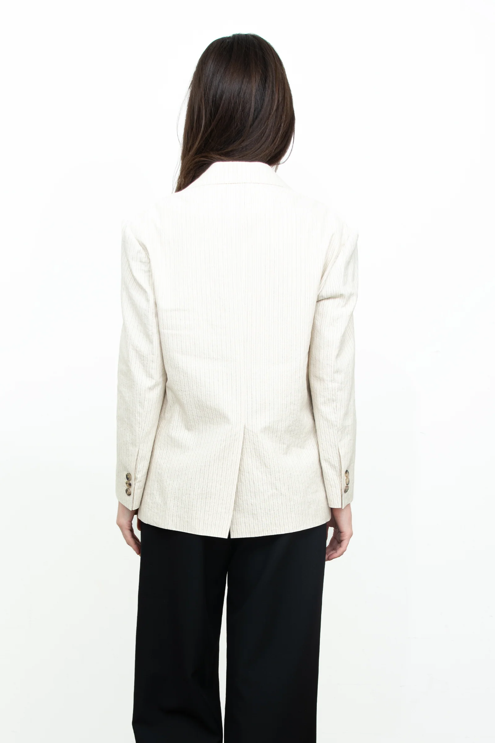 Washed Stripe Cotton Blazer - Image 5