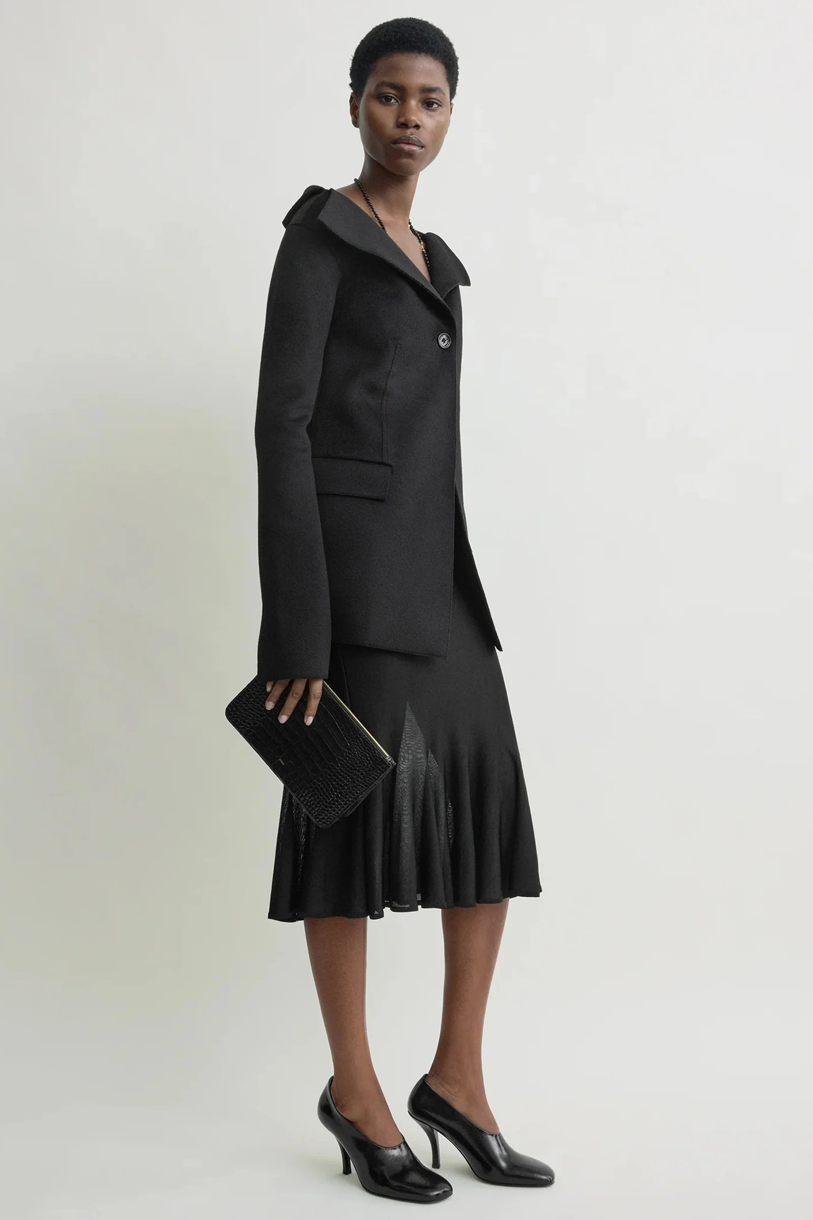 Threefold croco-embossed clutch - Image 3