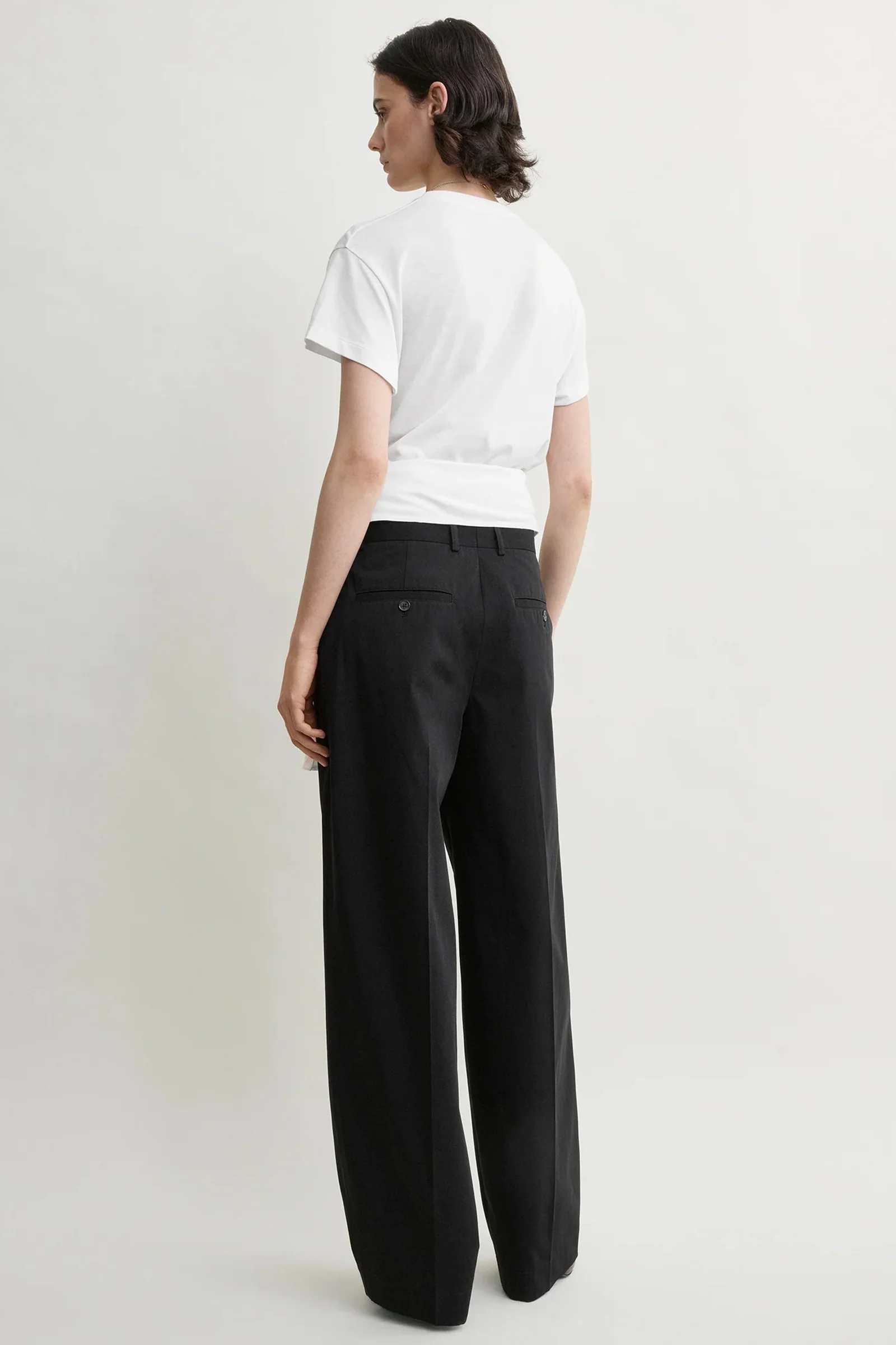 Single Pleat Cotton Trousers - Image 5