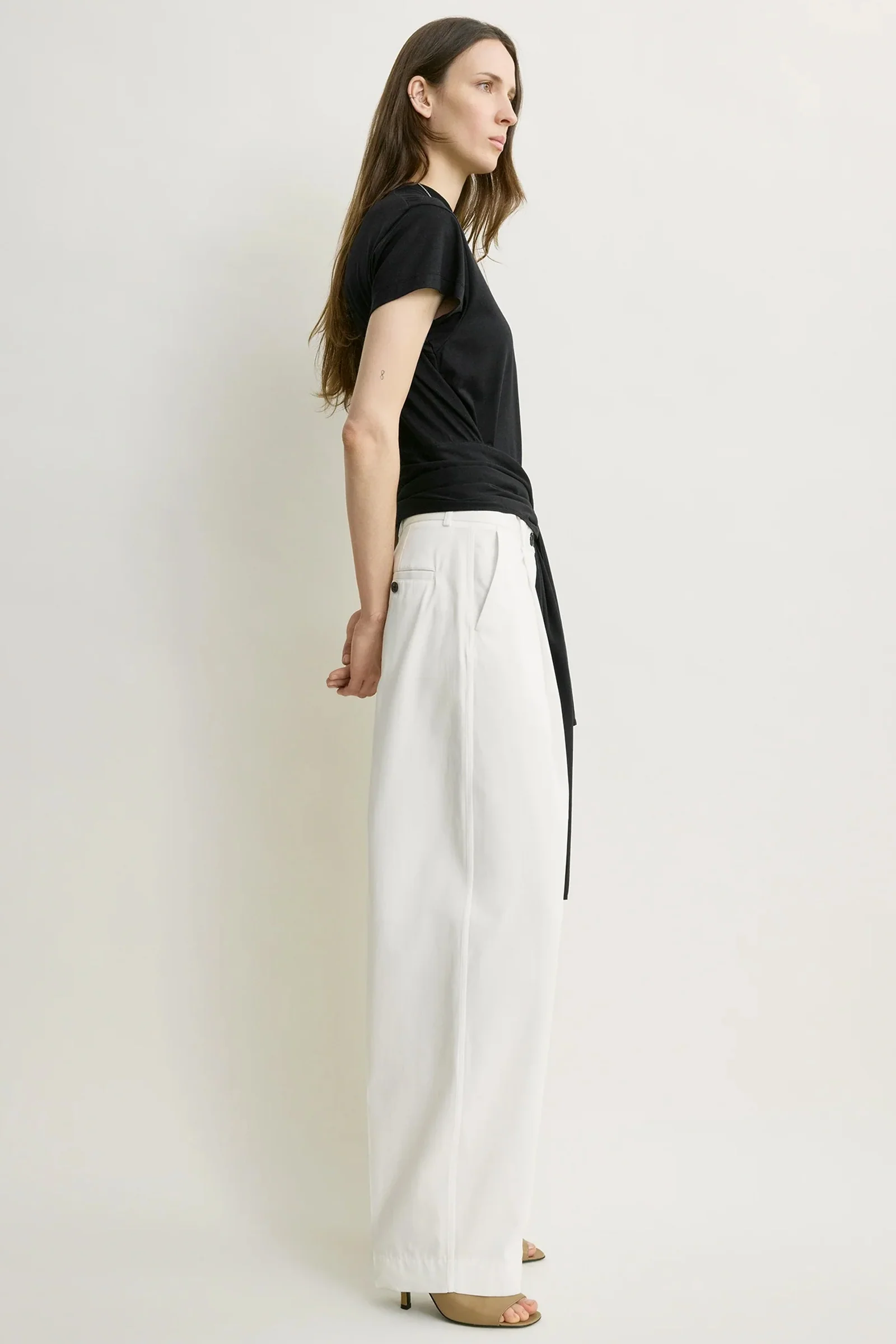 Single Pleat Cotton Trousers - Image 3