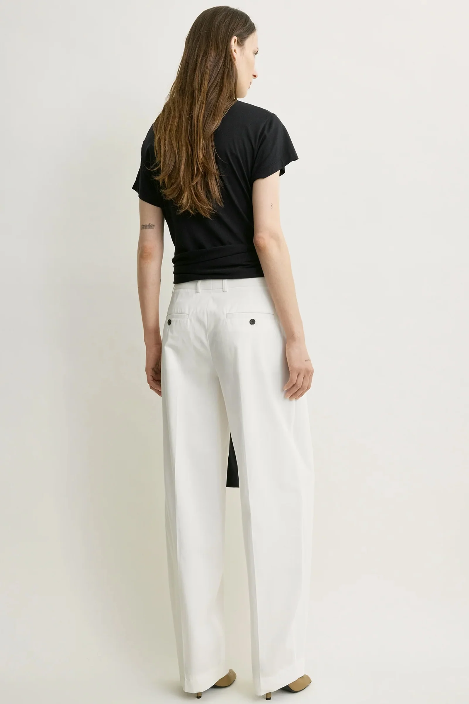 Single Pleat Cotton Trousers - Image 4