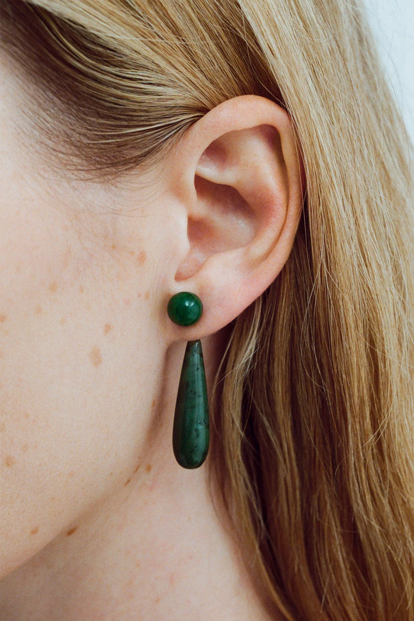 Small Angelika Earrings, Jade - Image 2