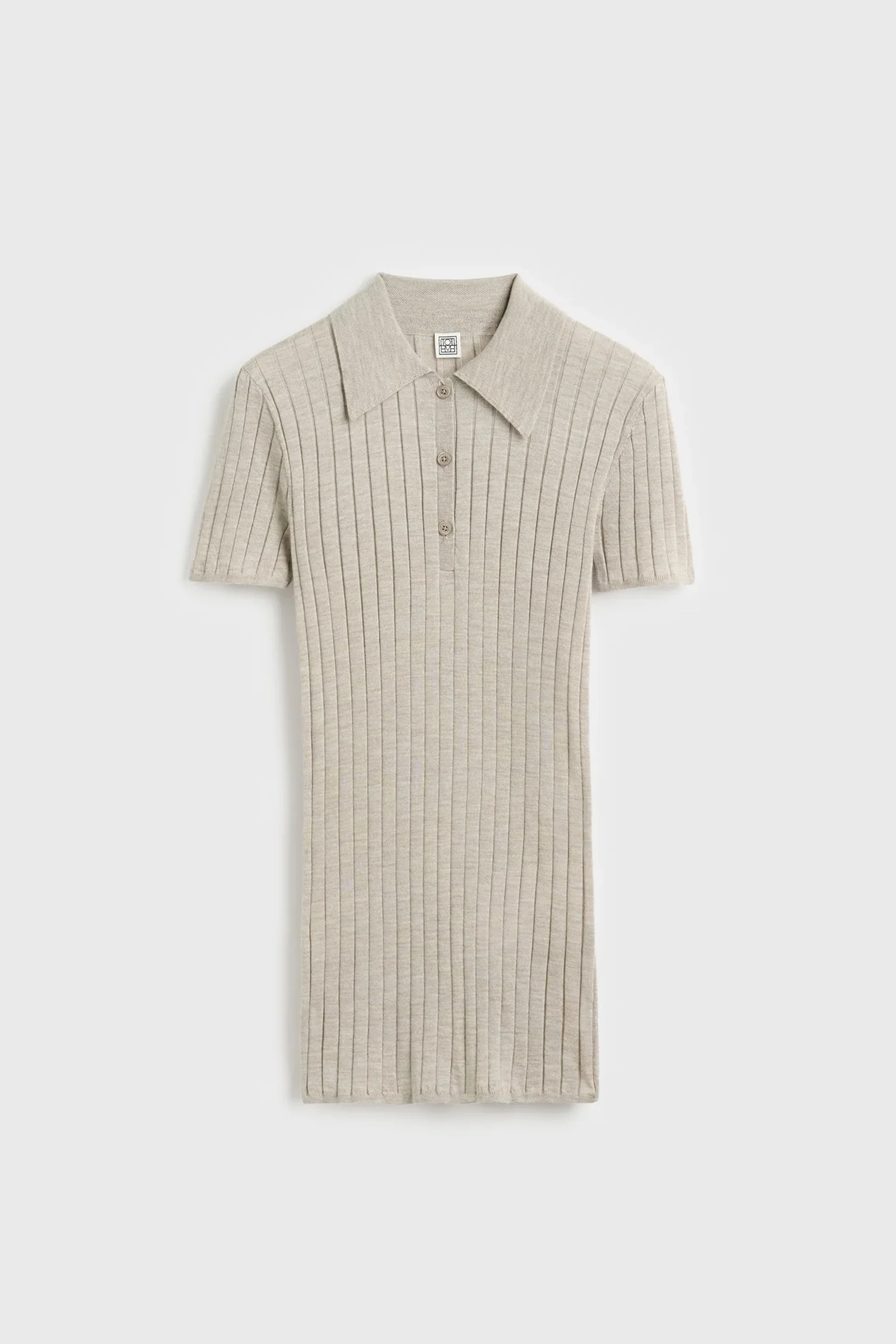 Ribbed cashmere silk polo