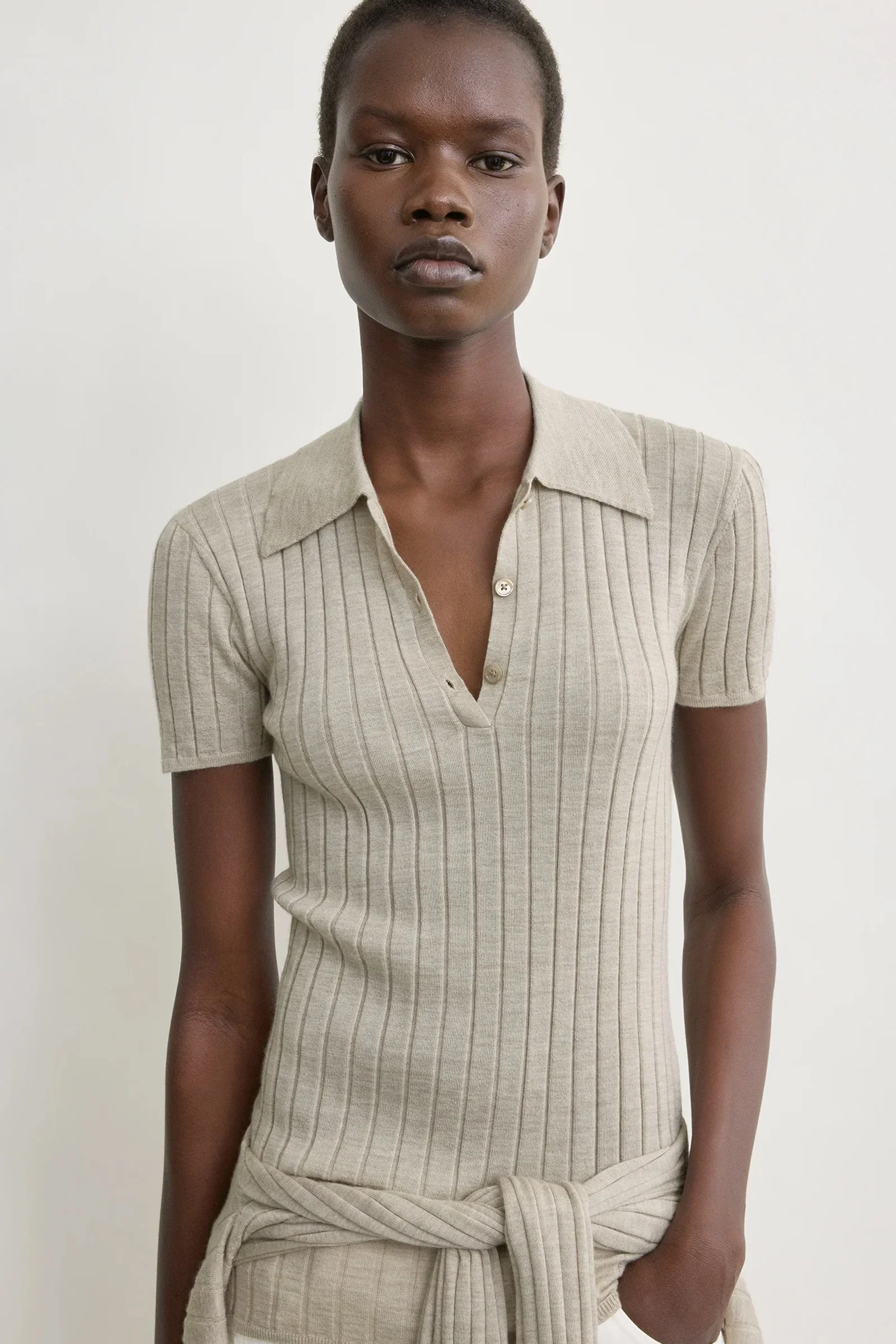 Ribbed cashmere silk polo - Image 2