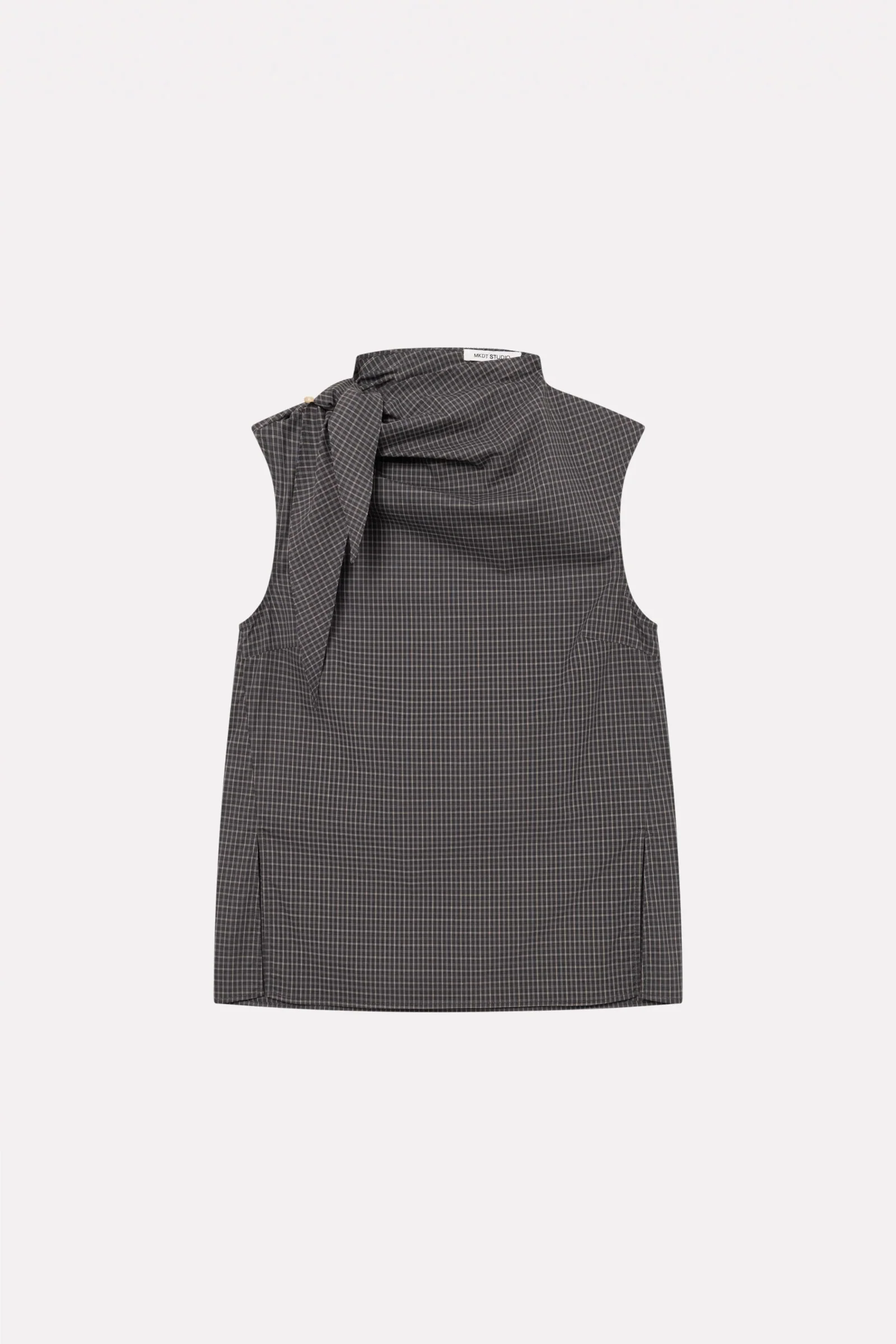 Tash check poplin top