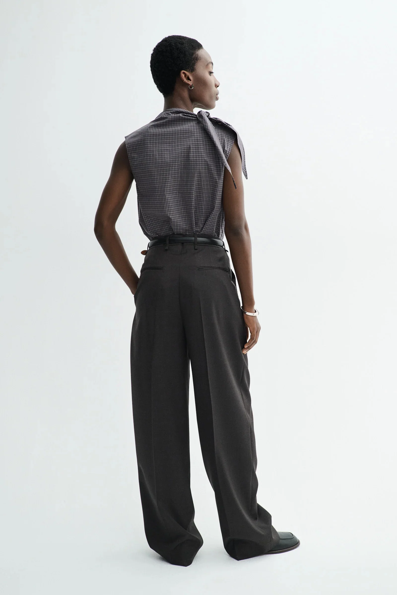 Tash check poplin top - Image 3