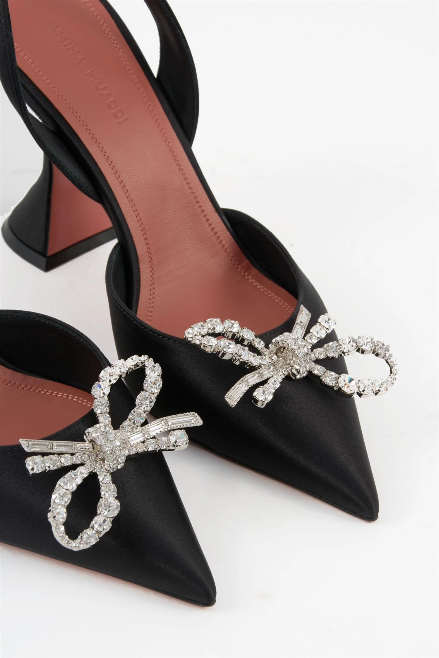 Rosie 95 Crystal Bow Satin Slingback - Image 3