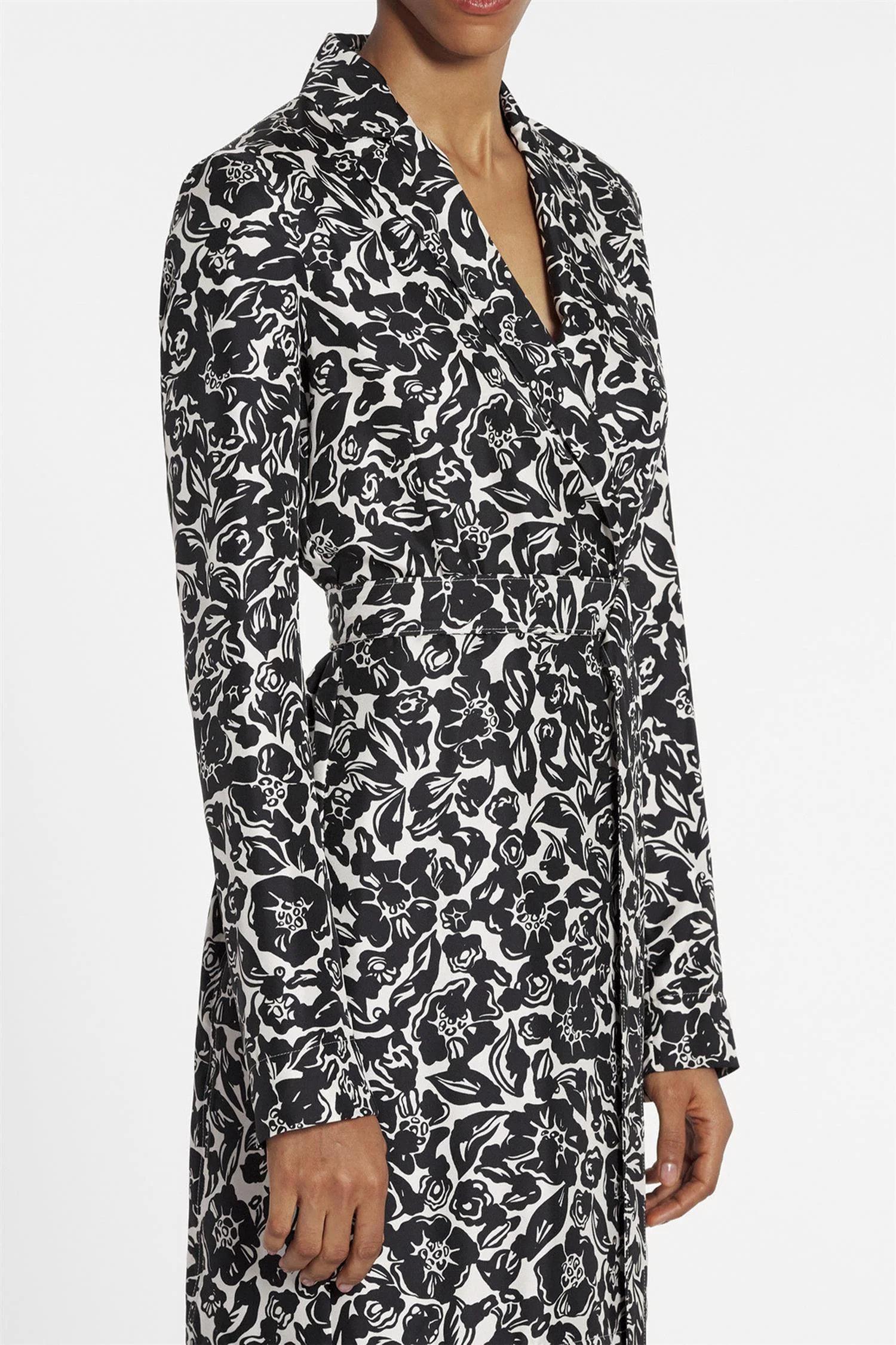 Flower Print Wrap Midi Dress - Image 2