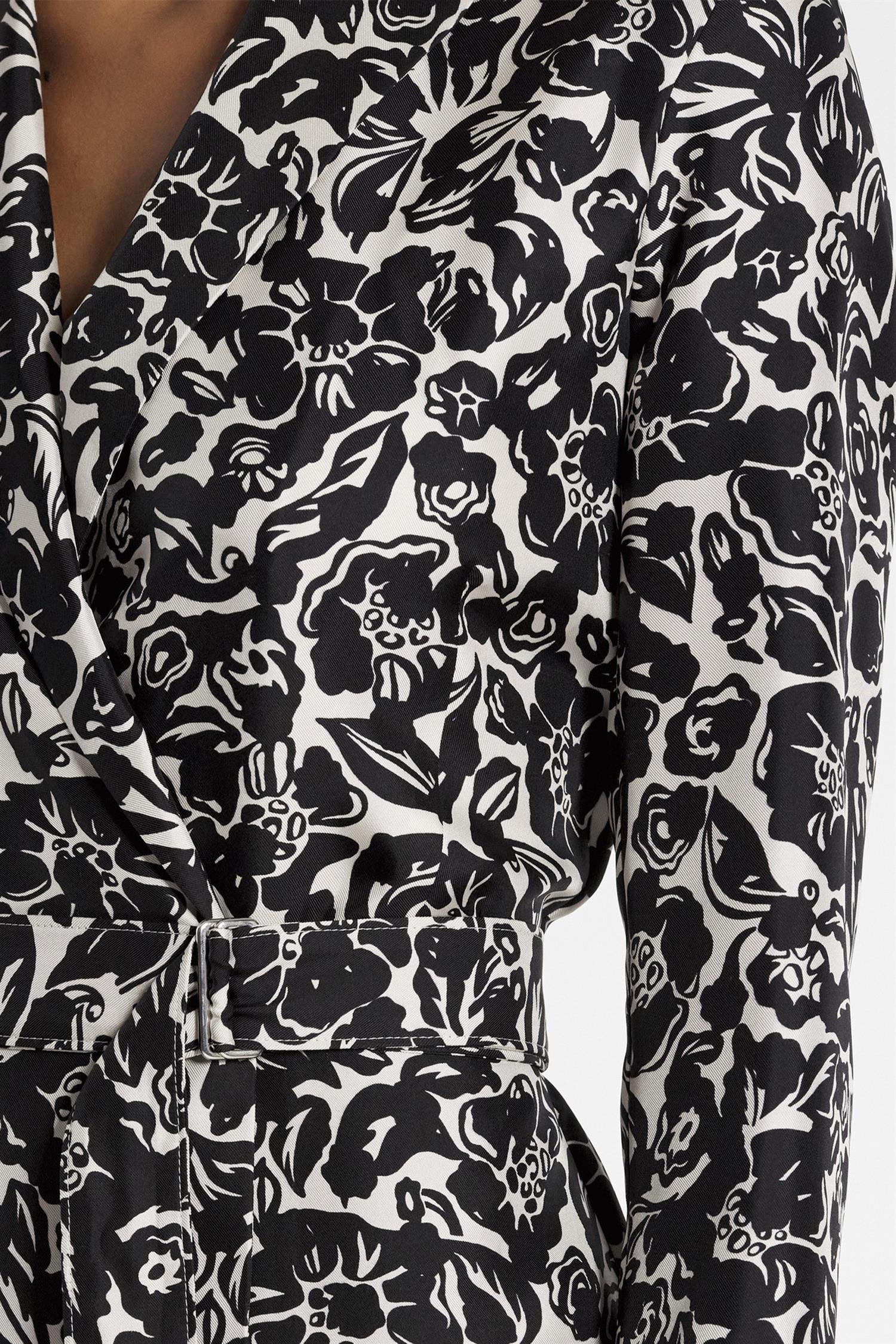 Flower Print Wrap Midi Dress - Image 4
