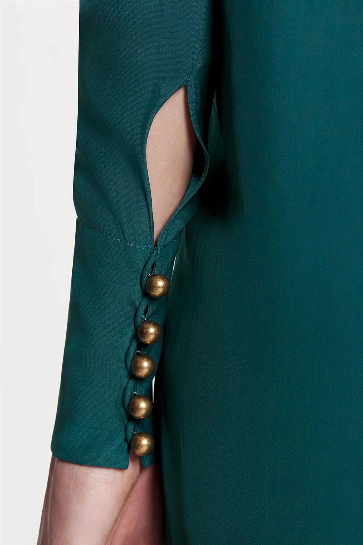 Long Sleeve Draped Long Dress - Image 5