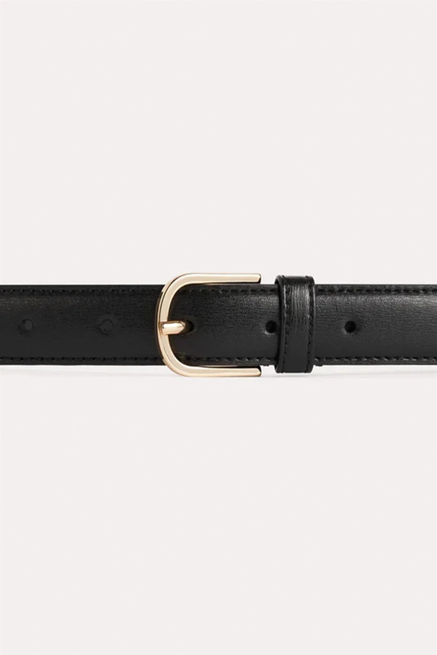 Slim Trouser Leather Belt Black - Image 4