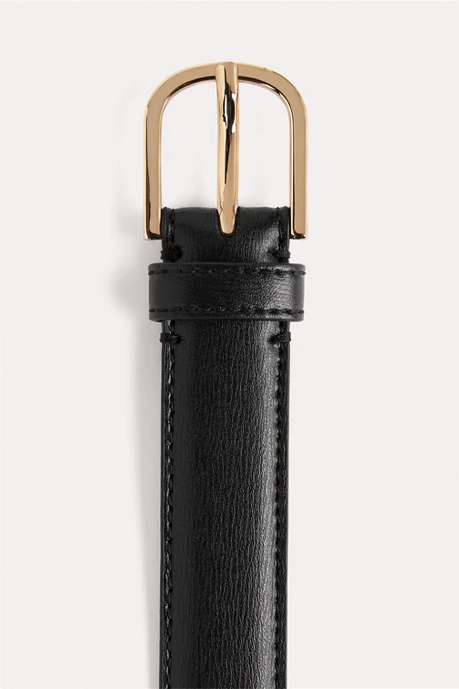 Slim Trouser Leather Belt Black - Image 5